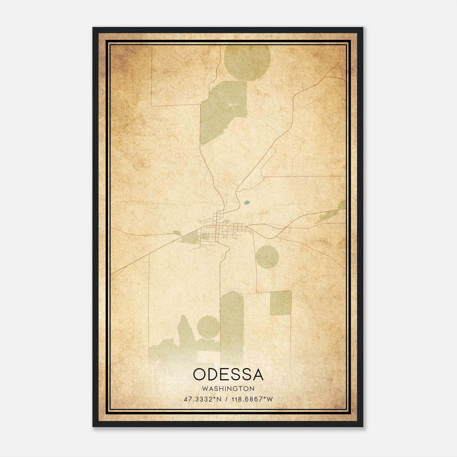 Vintage Odessa Washington Map Poster, Odessa WA City Road Wall Art Print Vintage Odessa Washington Map Poster, Odessa WA City Road Wall Art Print