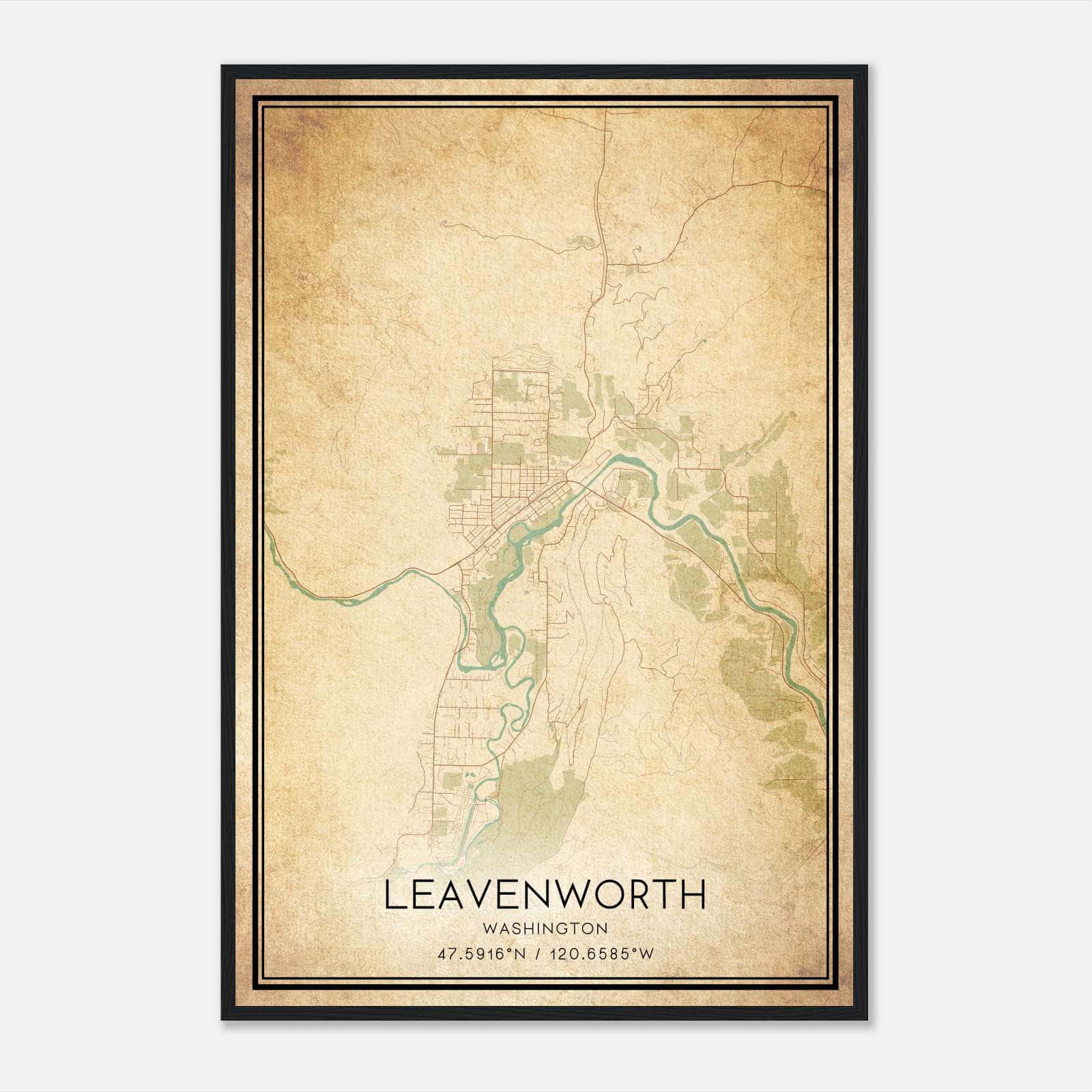 Vintage Leavenworth Washington Map Poster, Leavenworth WA City Road Wall Art Print Vintage Leavenworth Washington Map Poster, Leavenworth WA City Road Wall Art Print