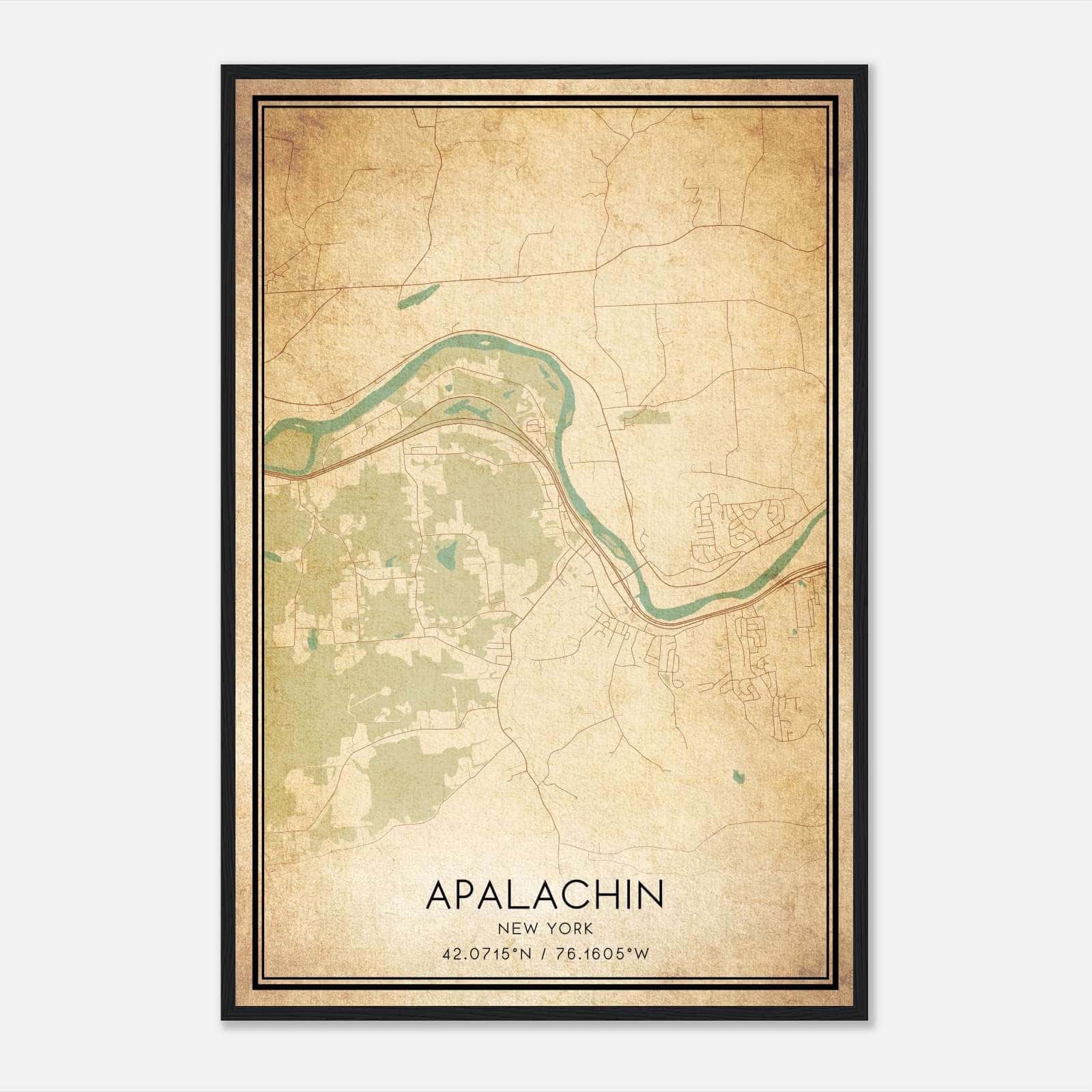 Vintage Apalachin New York Map Poster, Apalachin NY City Road Wall Art Print Vintage Apalachin New York Map Poster, Apalachin NY City Road Wall Art Print