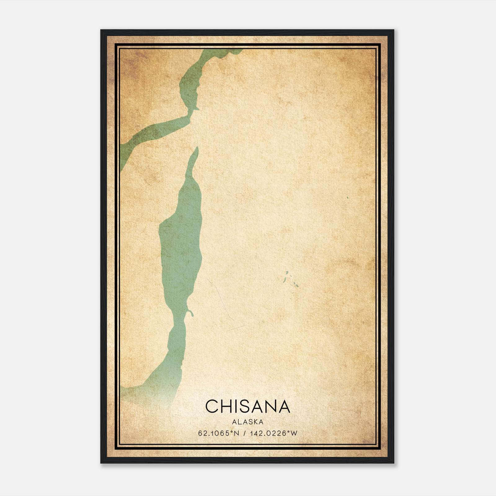 Vintage Chisana Alaska Map Poster, Chisana AK City Road Wall Art Print Vintage Chisana Alaska Map Poster, Chisana AK City Road Wall Art Print