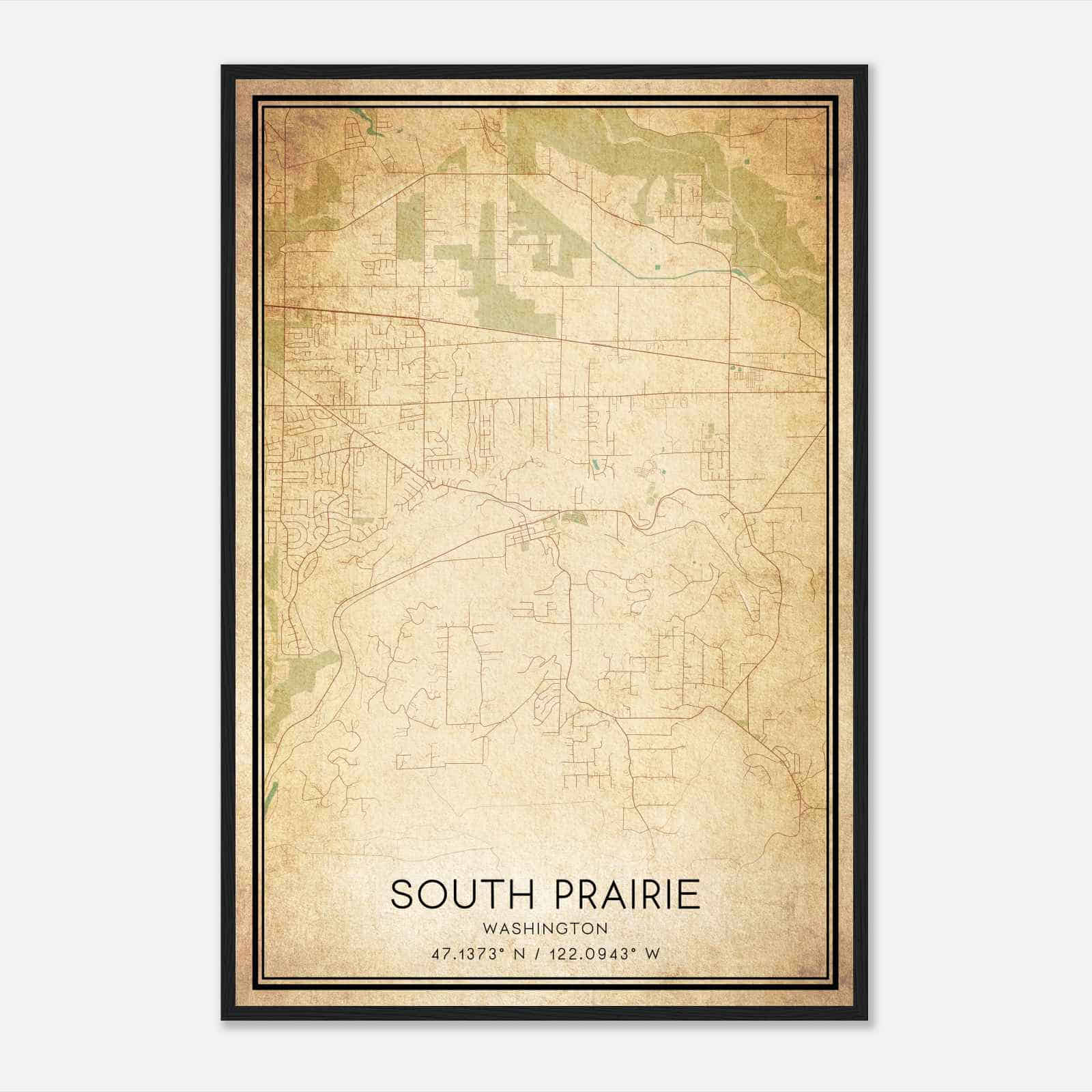 Vintage South Prairie Washington Map Poster, South Prairie WA City Road Wall Art Print Vintage South Prairie Washington Map Poster, South Prairie WA City Road Wall Art Print