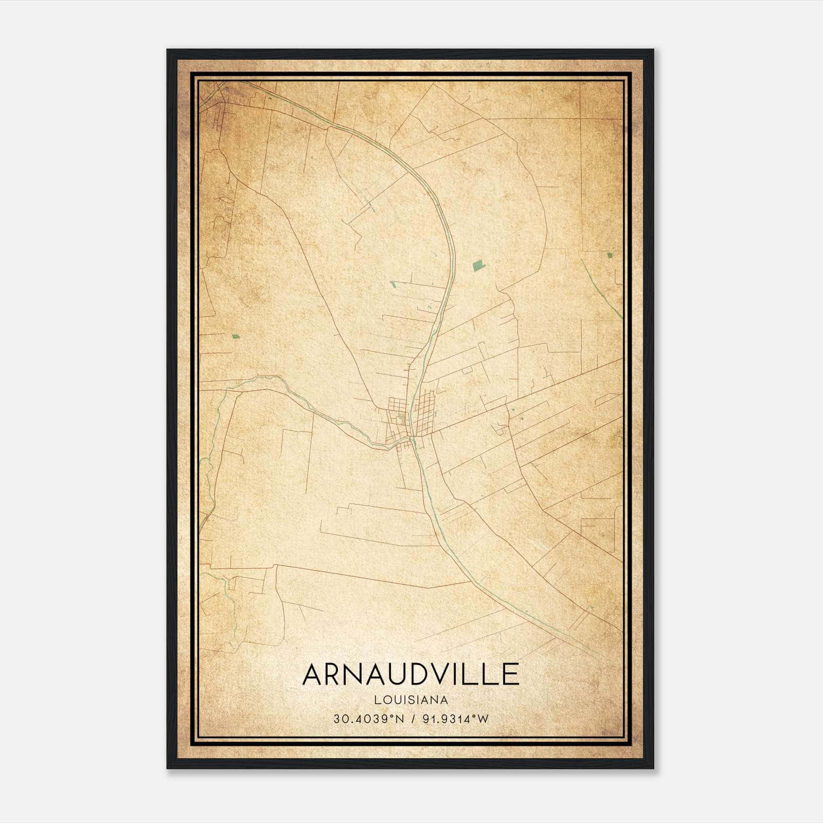 Vintage Arnaudville Louisiana Map Poster, Arnaudville LA City Road Wall Art Print Vintage Arnaudville Louisiana Map Poster, Arnaudville LA City Road Wall Art Print