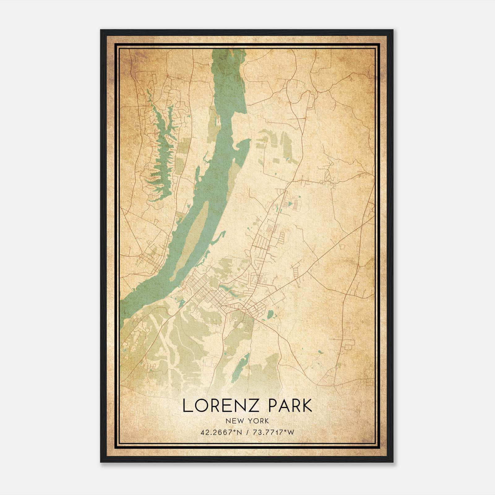 Vintage Lorenz Park New York Map Poster, Lorenz Park NY City Road Wall Art Print Vintage Lorenz Park New York Map Poster, Lorenz Park NY City Road Wall Art Print