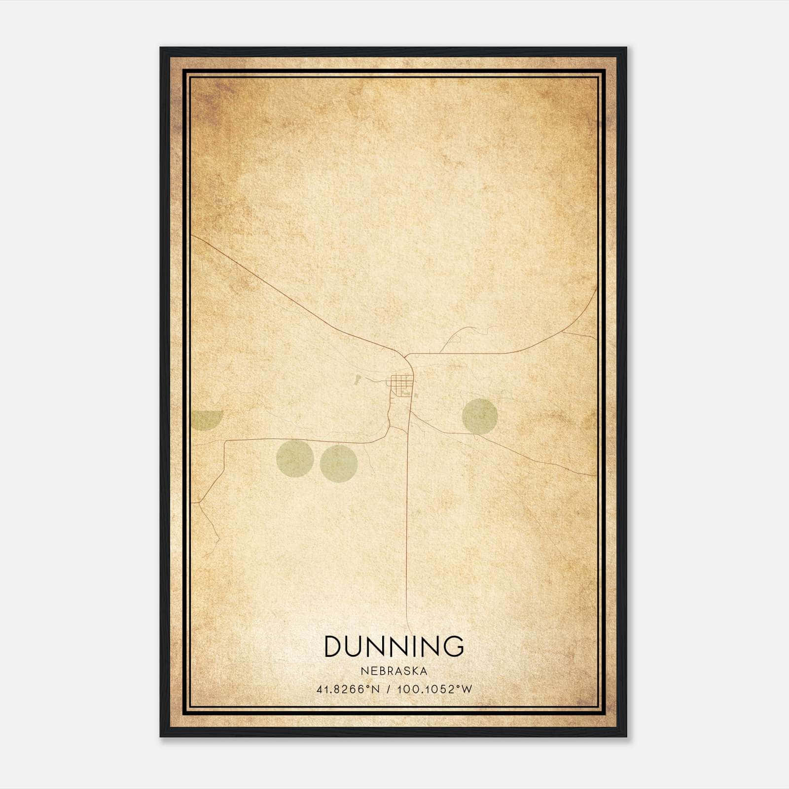 Vintage Dunning Nebraska Map Poster, Dunning NE City Road Wall Art Print Vintage Dunning Nebraska Map Poster, Dunning NE City Road Wall Art Print