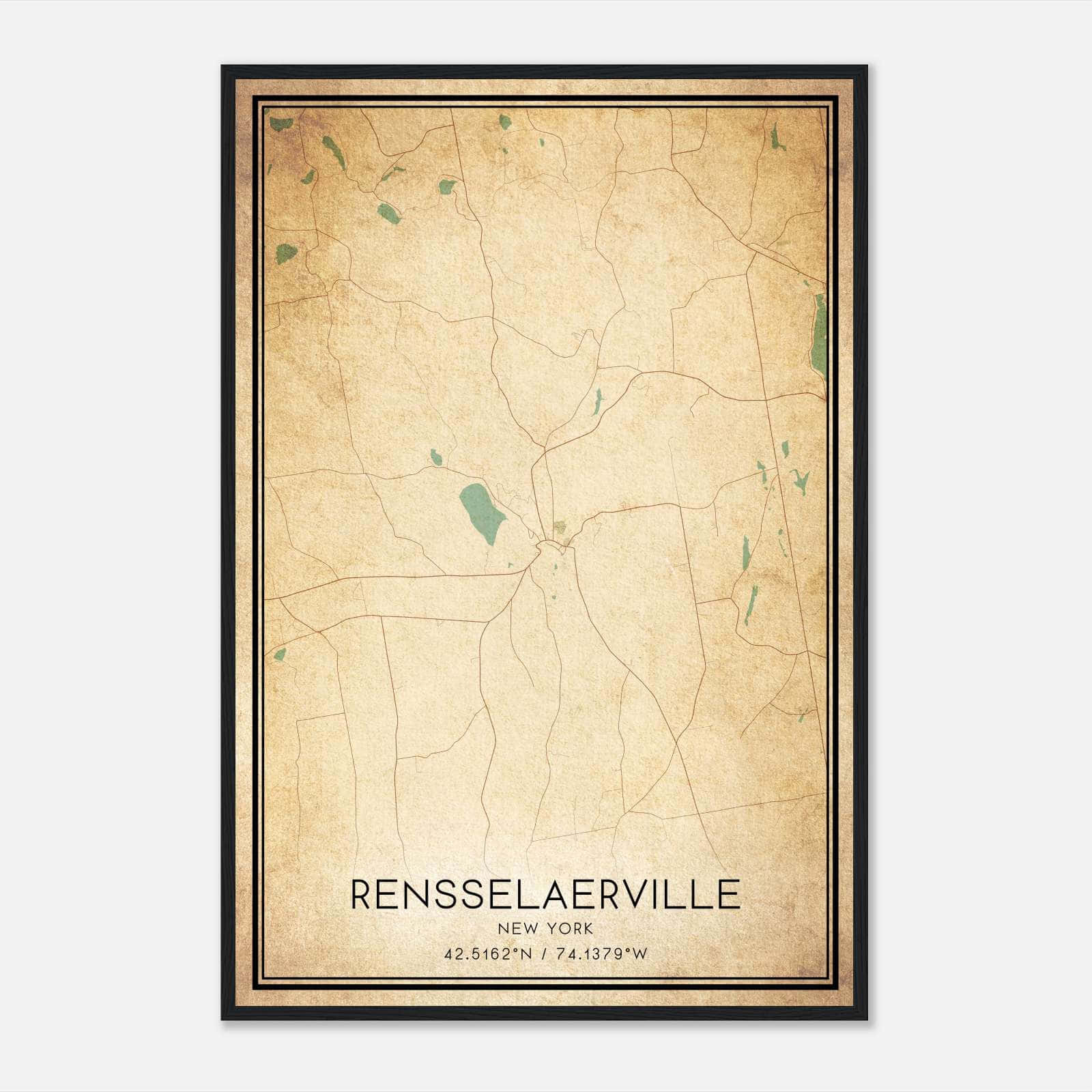 Vintage Rensselaerville New York Map Poster, Rensselaerville NY City Road Wall Art Print Vintage Rensselaerville New York Map Poster, Rensselaerville NY City Road Wall Art Print