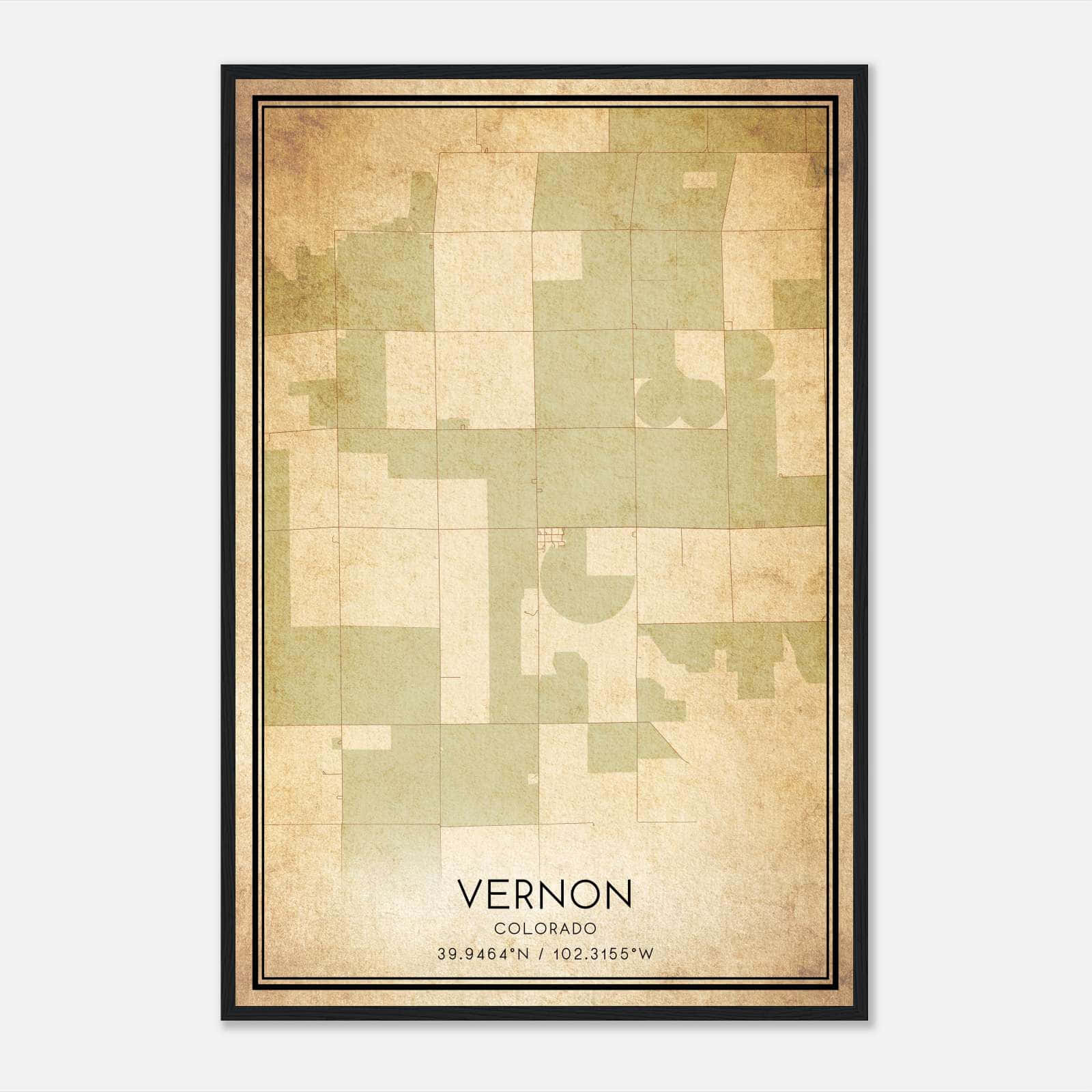 Vintage Vernon Colorado Map Poster, Vernon CO City Road Wall Art Print Vintage Vernon Colorado Map Poster, Vernon CO City Road Wall Art Print