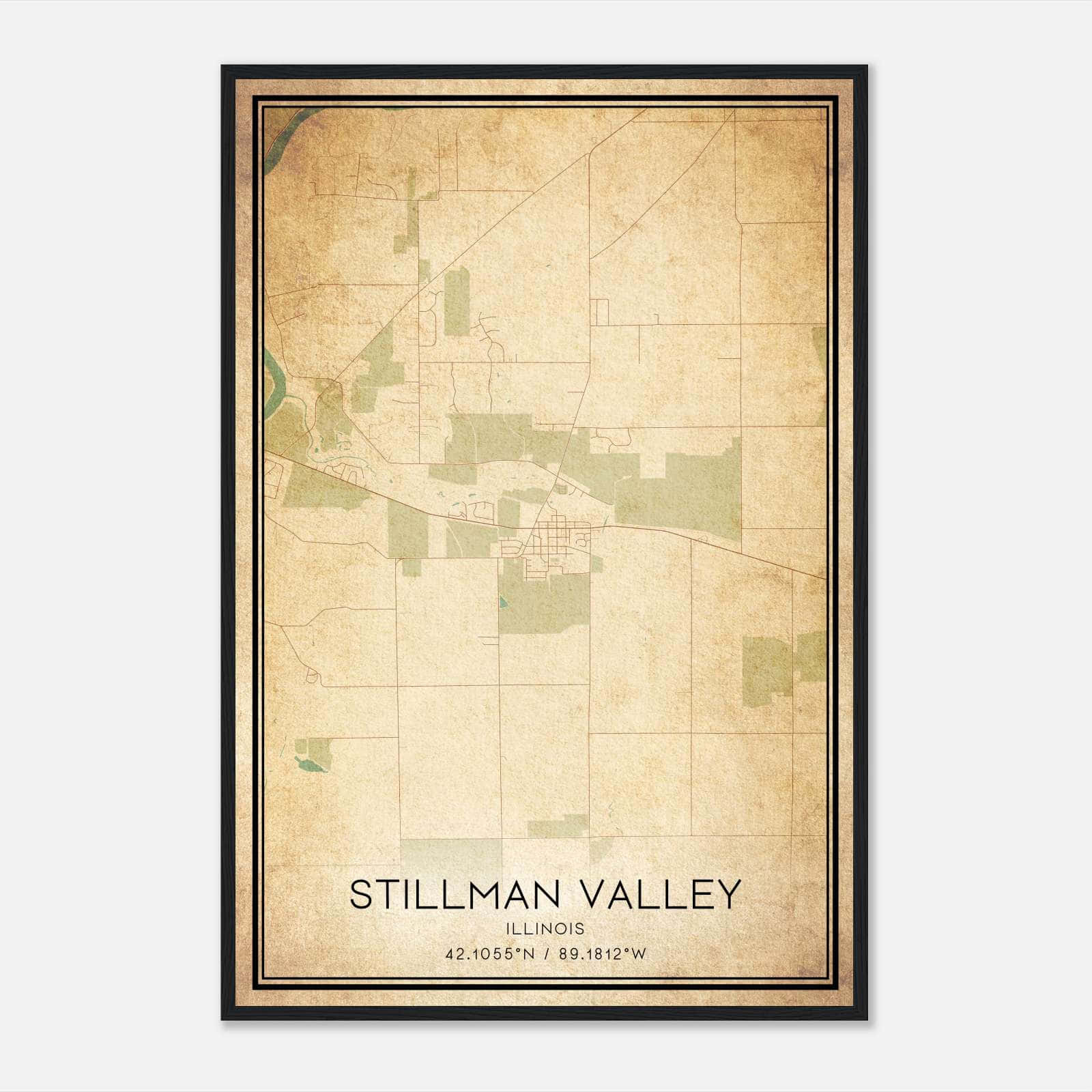 Vintage Stillman Valley Illinois Map Poster, Stillman Valley IL City Road Wall Art Print Vintage Stillman Valley Illinois Map Poster, Stillman Valley IL City Road Wall Art Print