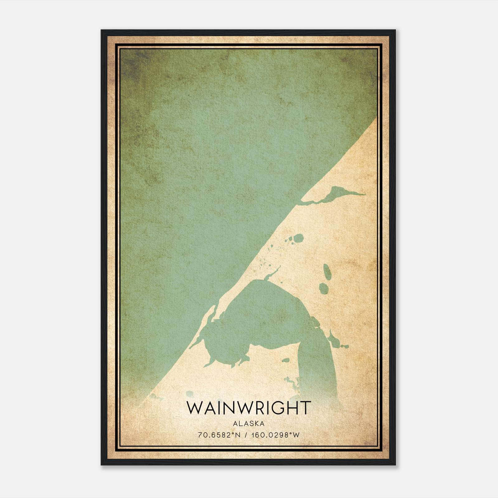 Vintage Wainwright Alaska Map Poster, Wainwright AK City Road Wall Art Print Vintage Wainwright Alaska Map Poster, Wainwright AK City Road Wall Art Print