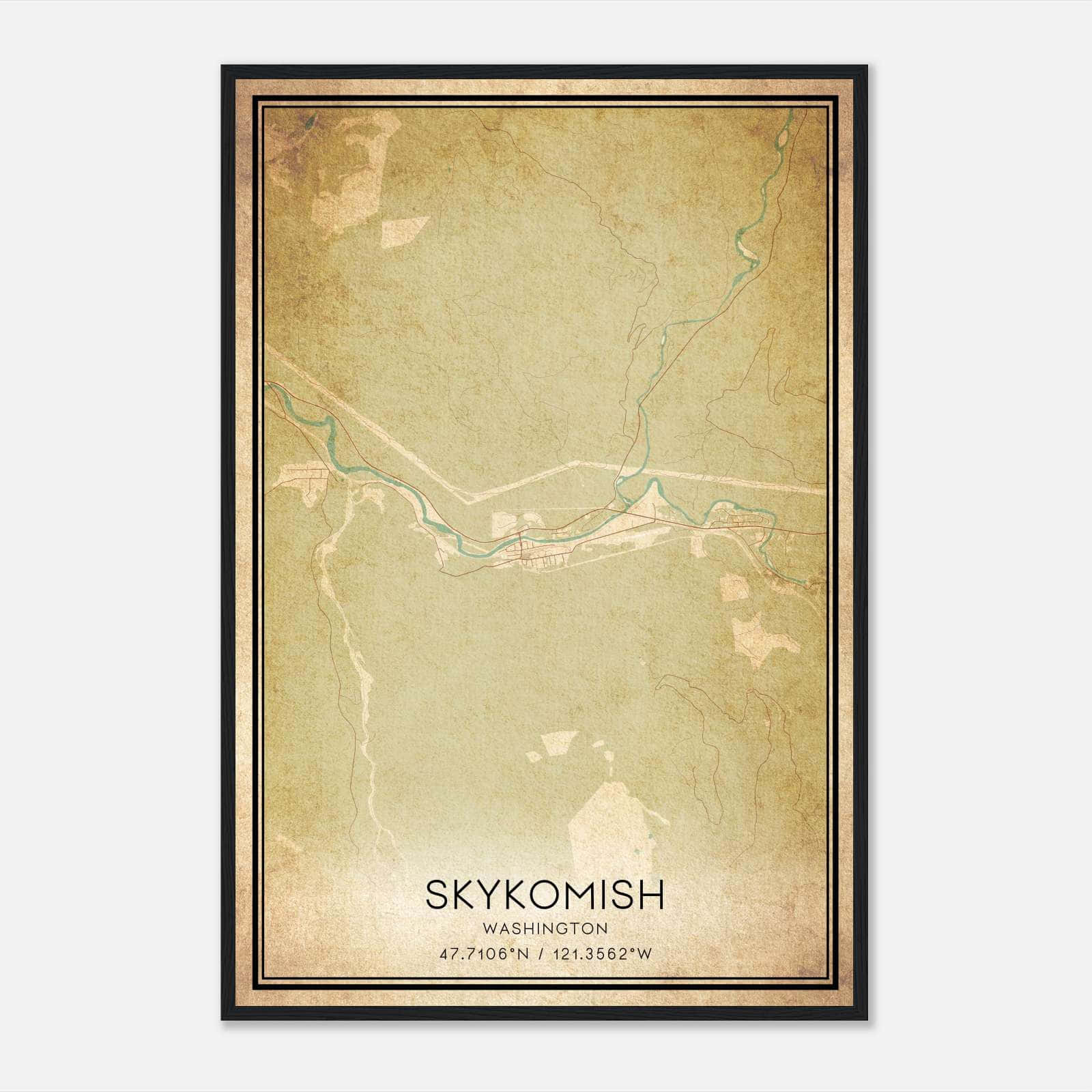 Vintage Skykomish Washington Map Poster, Skykomish WA City Road Wall Art Print Vintage Skykomish Washington Map Poster, Skykomish WA City Road Wall Art Print