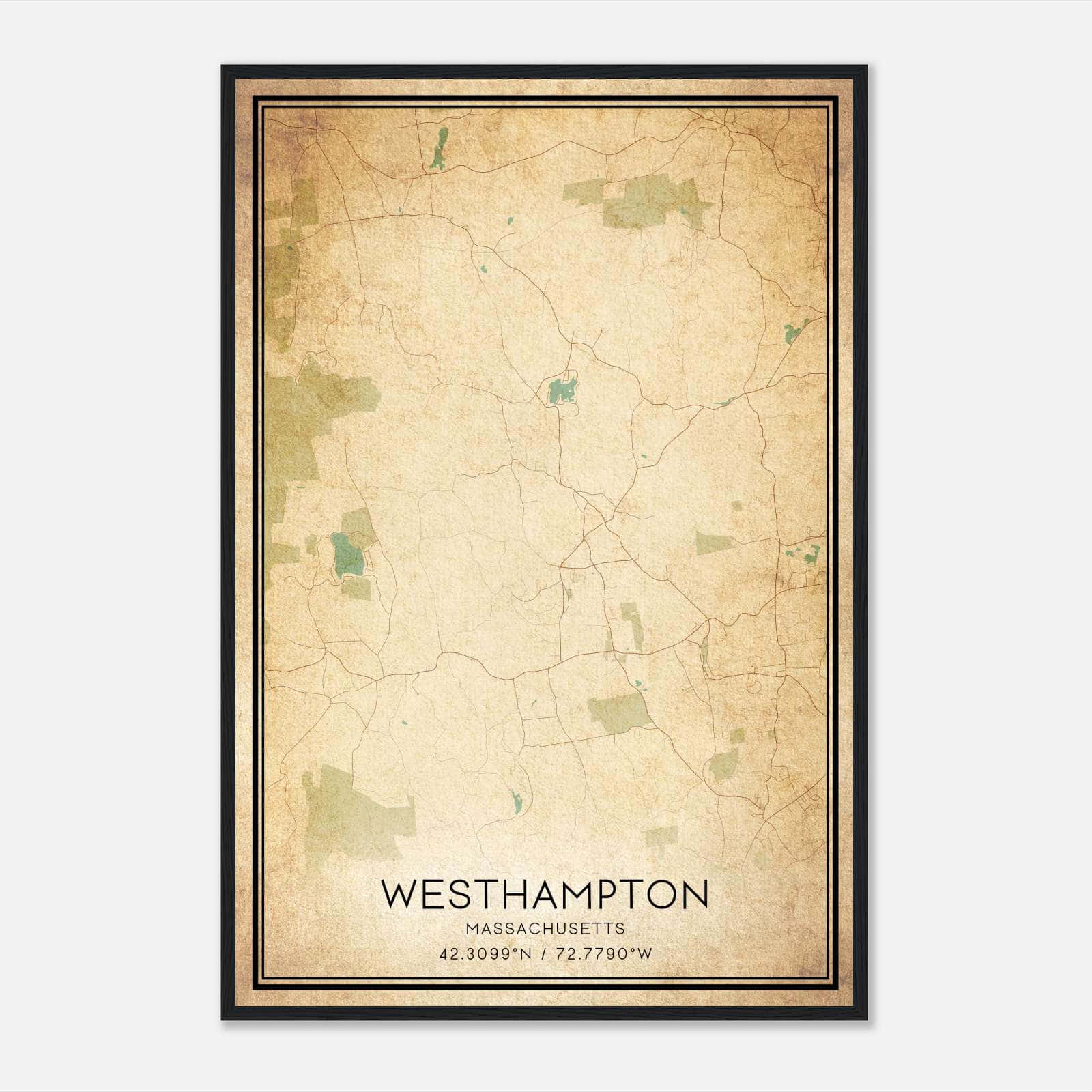 Vintage Westhampton Massachusetts Map Poster, Westhampton MA City Road Wall Art Print Vintage Westhampton Massachusetts Map Poster, Westhampton MA City Road Wall Art Print