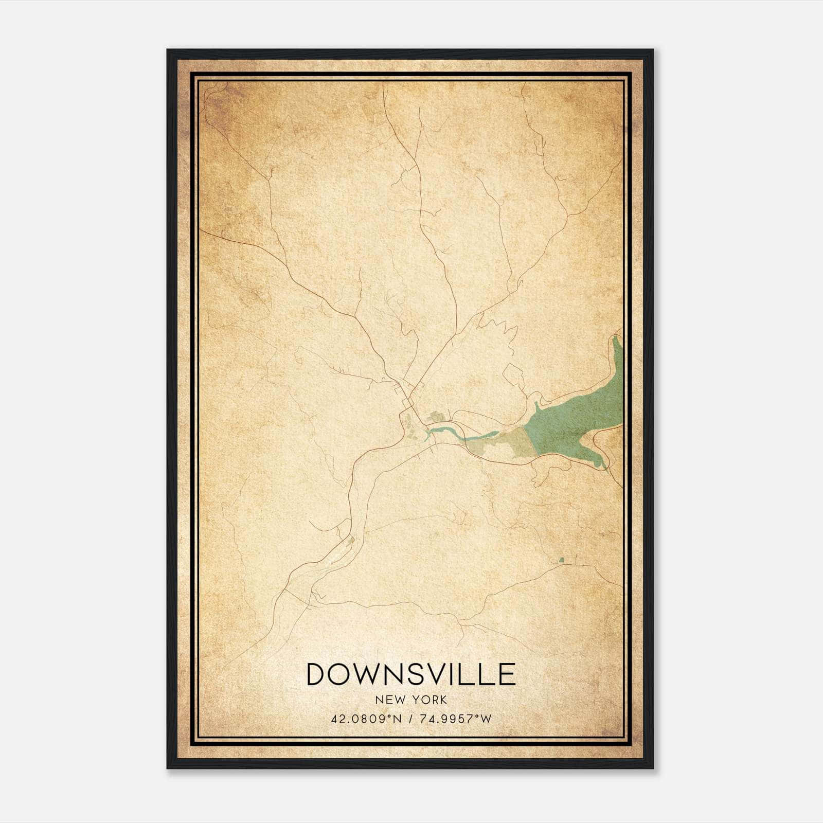 Vintage Downsville New York Map Poster, Downsville NY City Road Wall Art Print Vintage Downsville New York Map Poster, Downsville NY City Road Wall Art Print