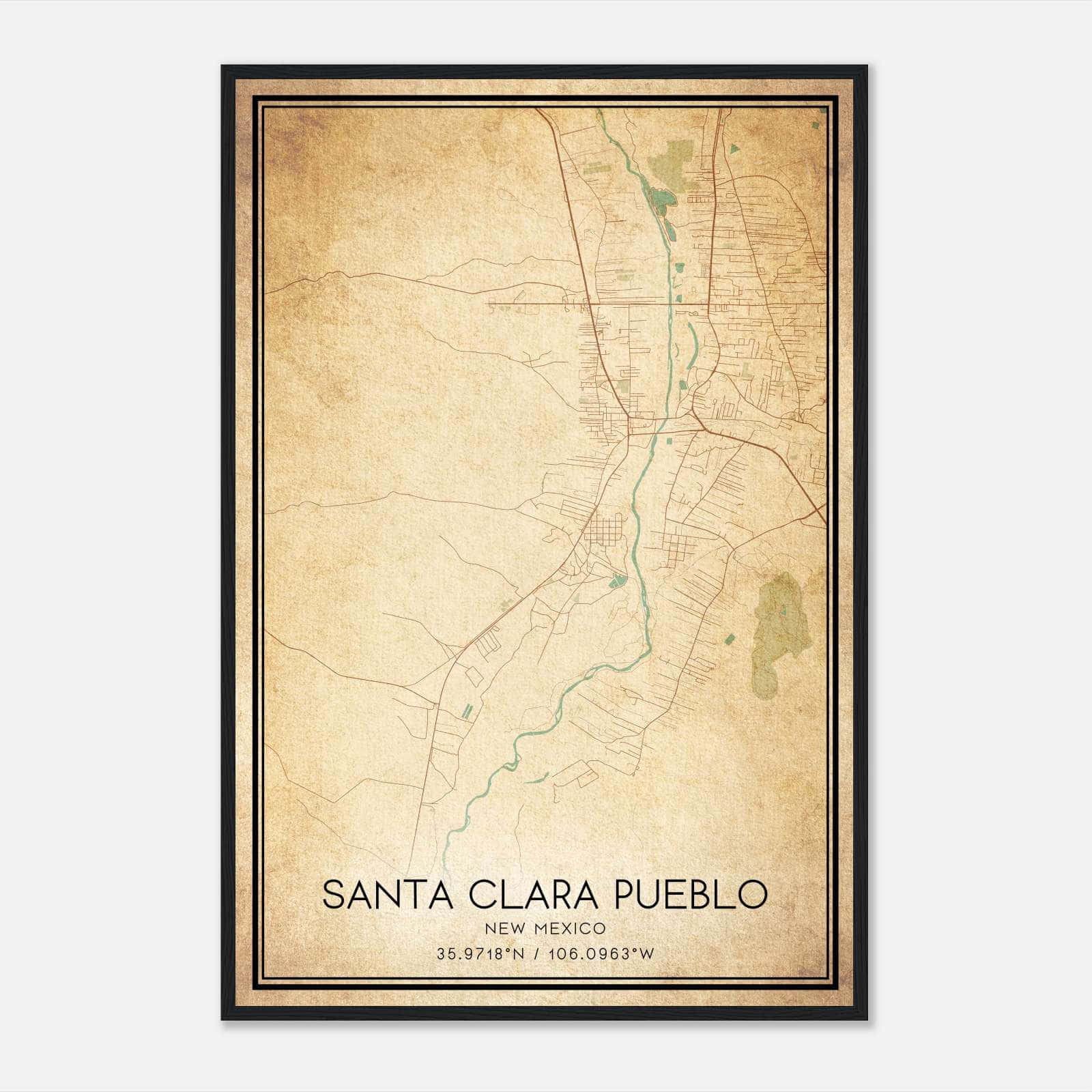 Vintage Santa Clara Pueblo New Mexico Map Poster, Santa Clara Pueblo NM City Road Wall Art Print Vintage Santa Clara Pueblo New Mexico Map Poster, Santa Clara Pueblo NM City Road Wall Art Print