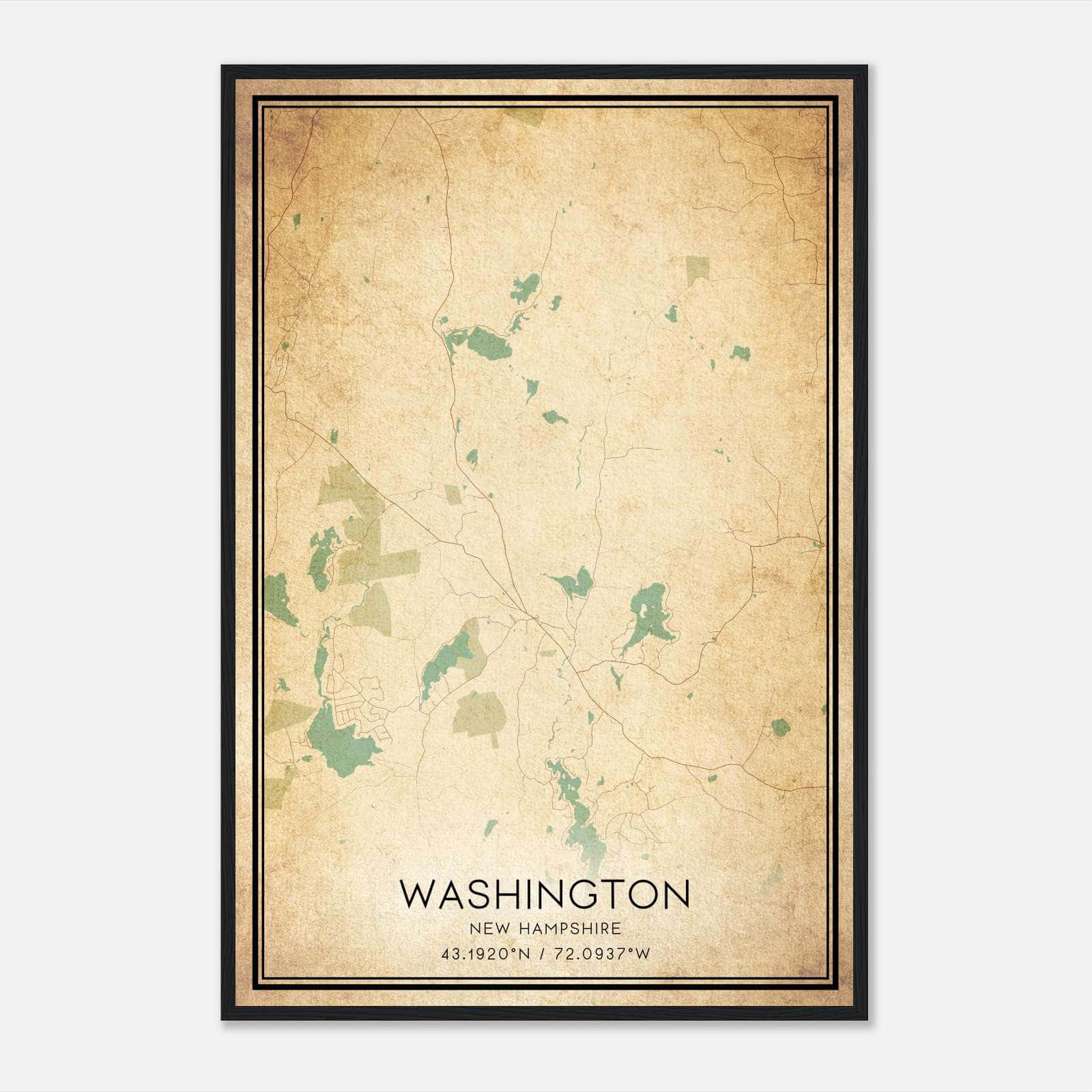 Vintage Washington New Hampshire Map Poster, Washington NH City Road Wall Art Print Vintage Washington New Hampshire Map Poster, Washington NH City Road Wall Art Print