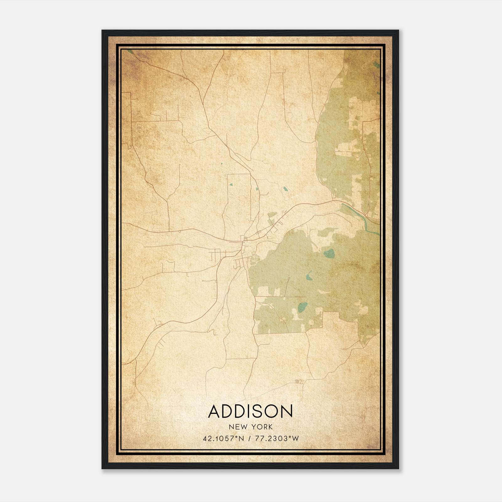 Vintage Addison New York Map Poster, Addison NY City Road Wall Art Print Vintage Addison New York Map Poster, Addison NY City Road Wall Art Print