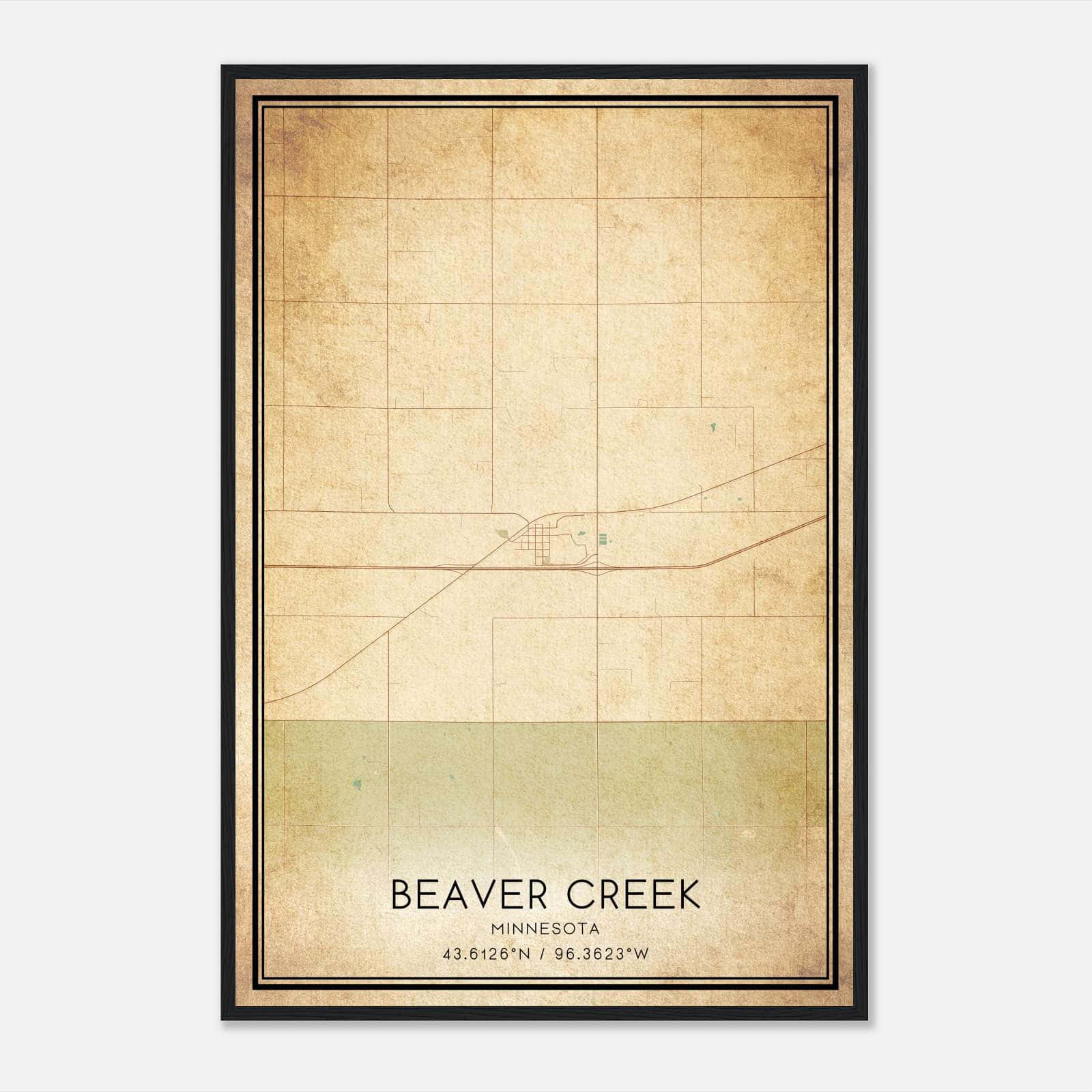 Vintage Beaver Creek Minnesota Map Poster, Beaver Creek MN City Road Wall Art Print Vintage Beaver Creek Minnesota Map Poster, Beaver Creek MN City Road Wall Art Print