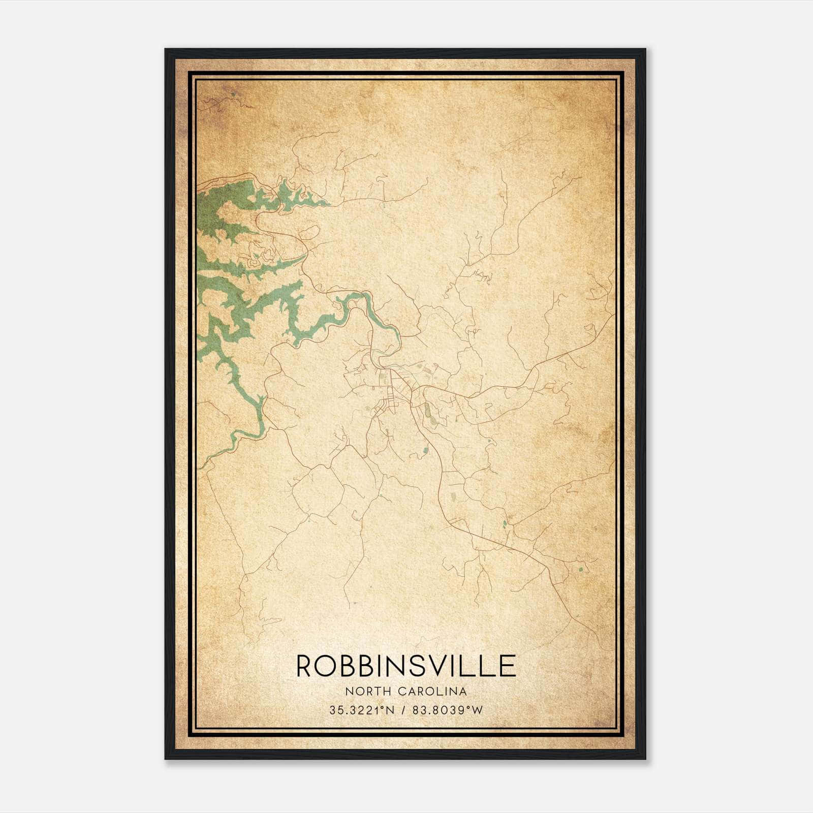 Vintage Robbinsville North Carolina Map Poster, Robbinsville NC City Road Wall Art Print Vintage Robbinsville North Carolina Map Poster, Robbinsville NC City Road Wall Art Print