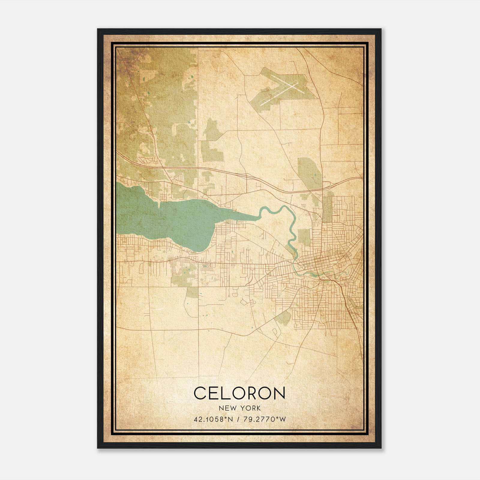 Vintage Celoron New York Map Poster, Celoron NY City Road Wall Art Print Vintage Celoron New York Map Poster, Celoron NY City Road Wall Art Print