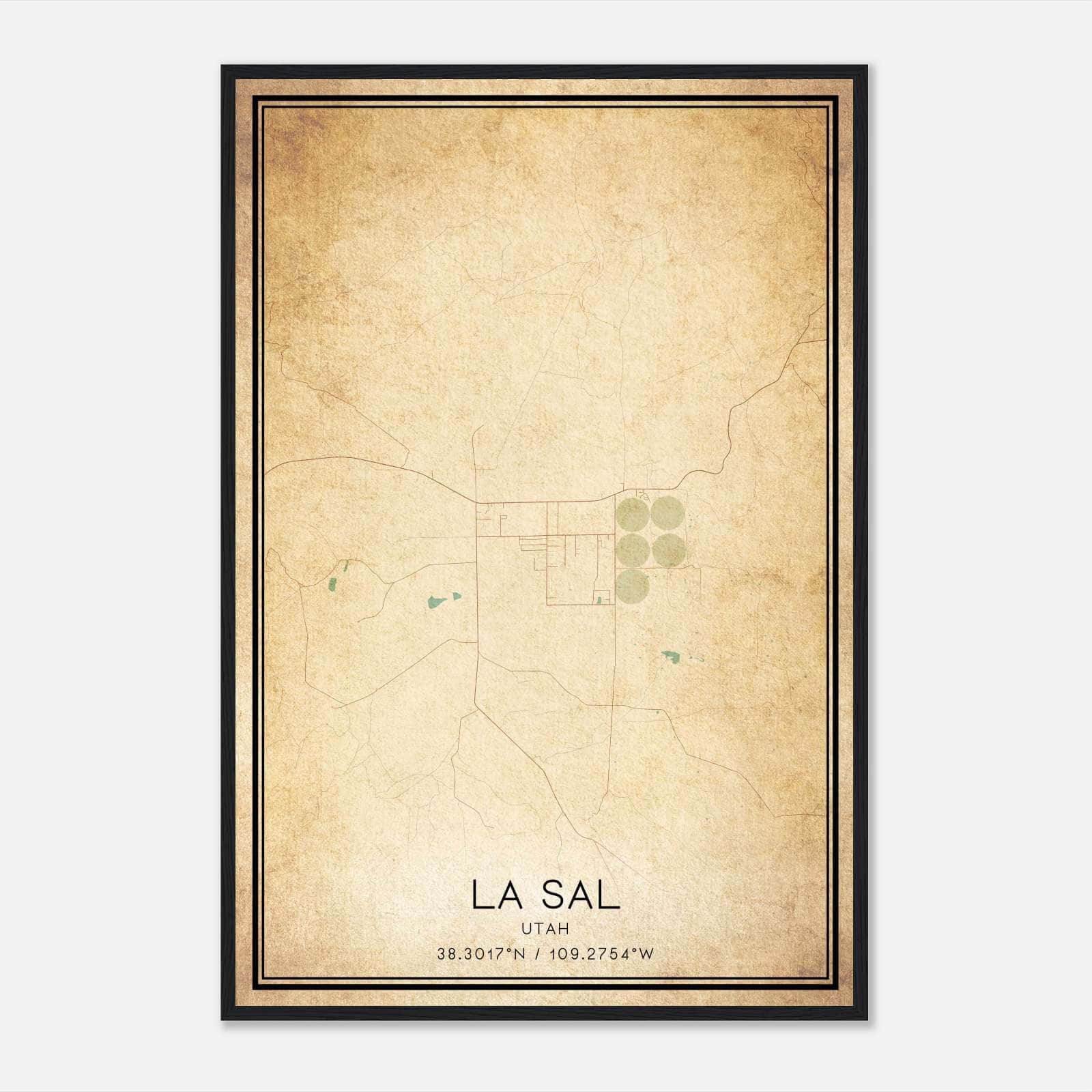 Vintage La Sal Utah Map Poster, La Sal UT City Road Wall Art Print Vintage La Sal Utah Map Poster, La Sal UT City Road Wall Art Print
