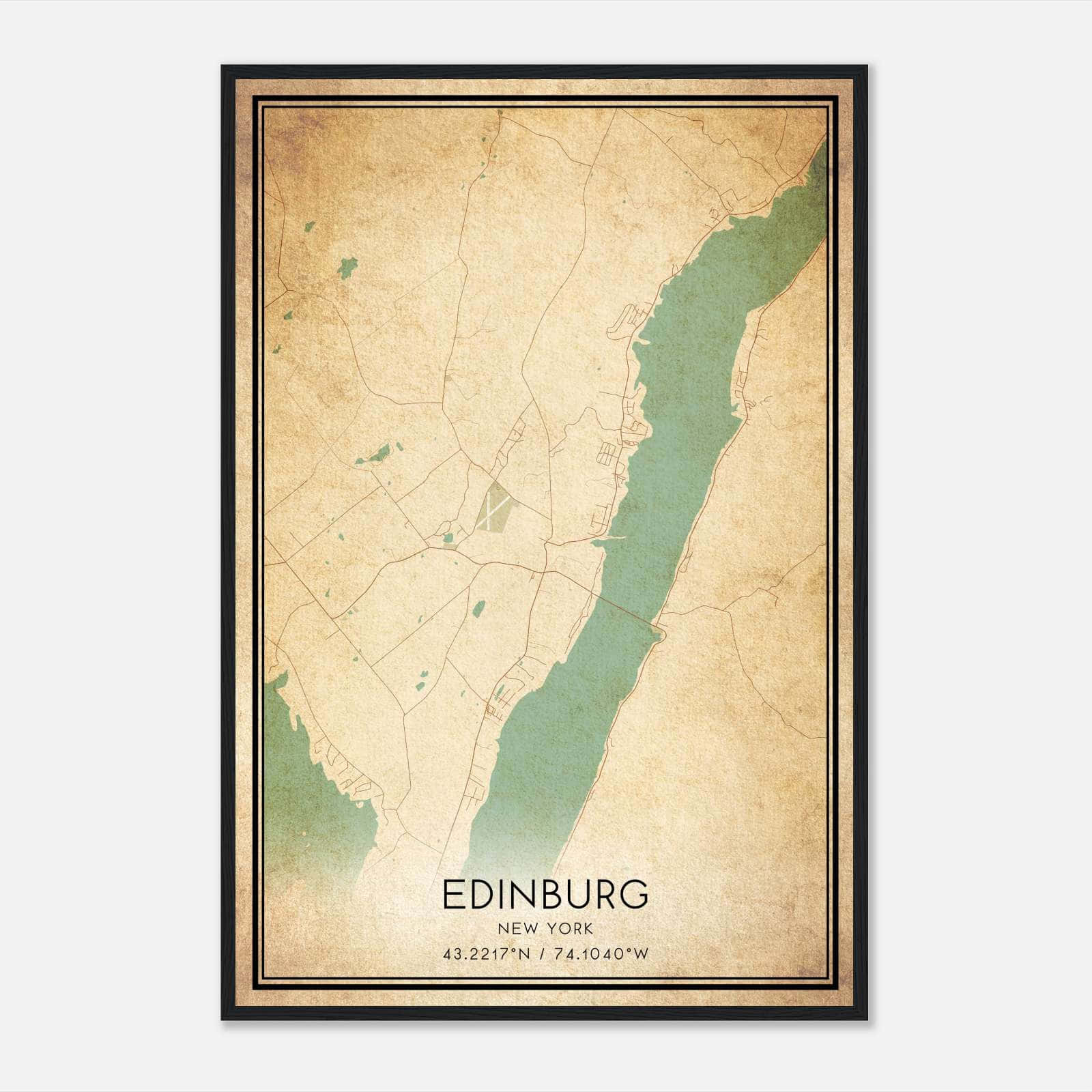 Vintage Edinburg New York Map Poster, Edinburg NY City Road Wall Art Print Vintage Edinburg New York Map Poster, Edinburg NY City Road Wall Art Print