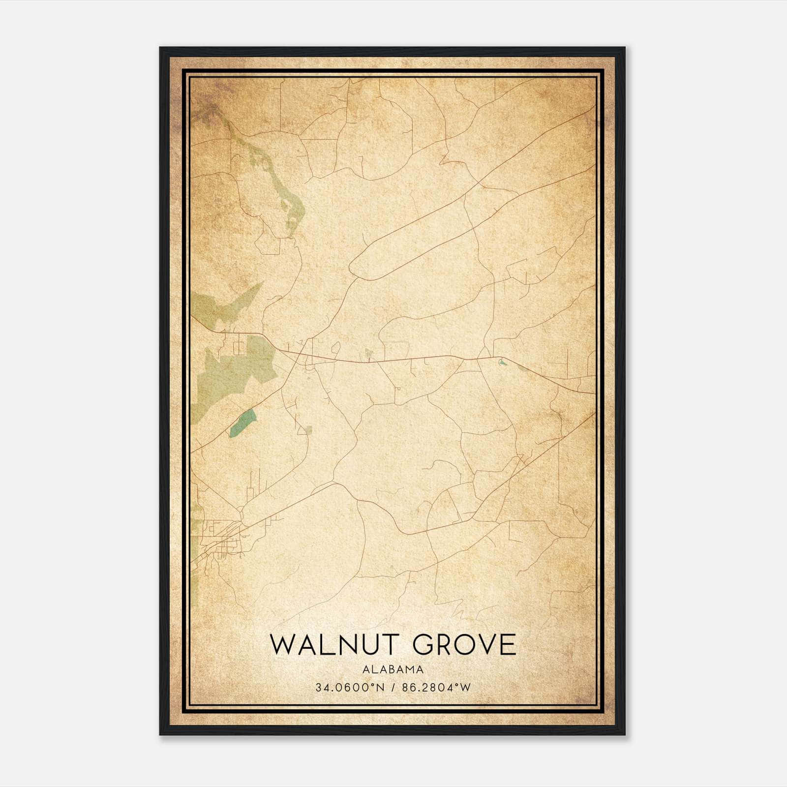 Vintage Walnut Grove Alabama Map Poster, Walnut Grove AL City Road Wall Art Print Vintage Walnut Grove Alabama Map Poster, Walnut Grove AL City Road Wall Art Print