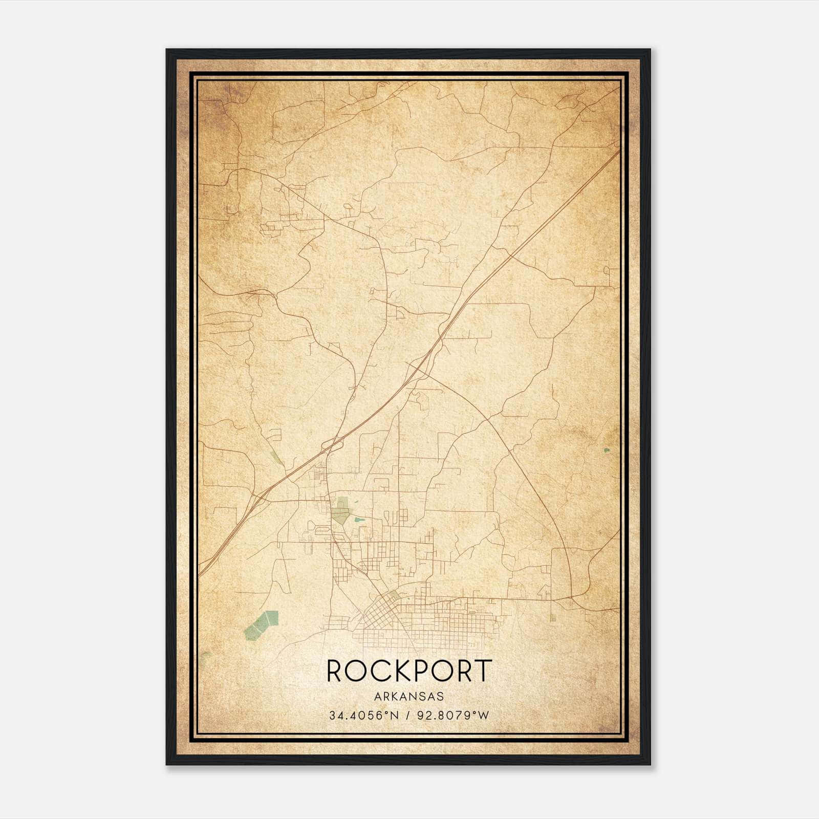 Vintage Rockport Arkansas Map Poster, Rockport AR City Road Wall Art Print Vintage Rockport Arkansas Map Poster, Rockport AR City Road Wall Art Print