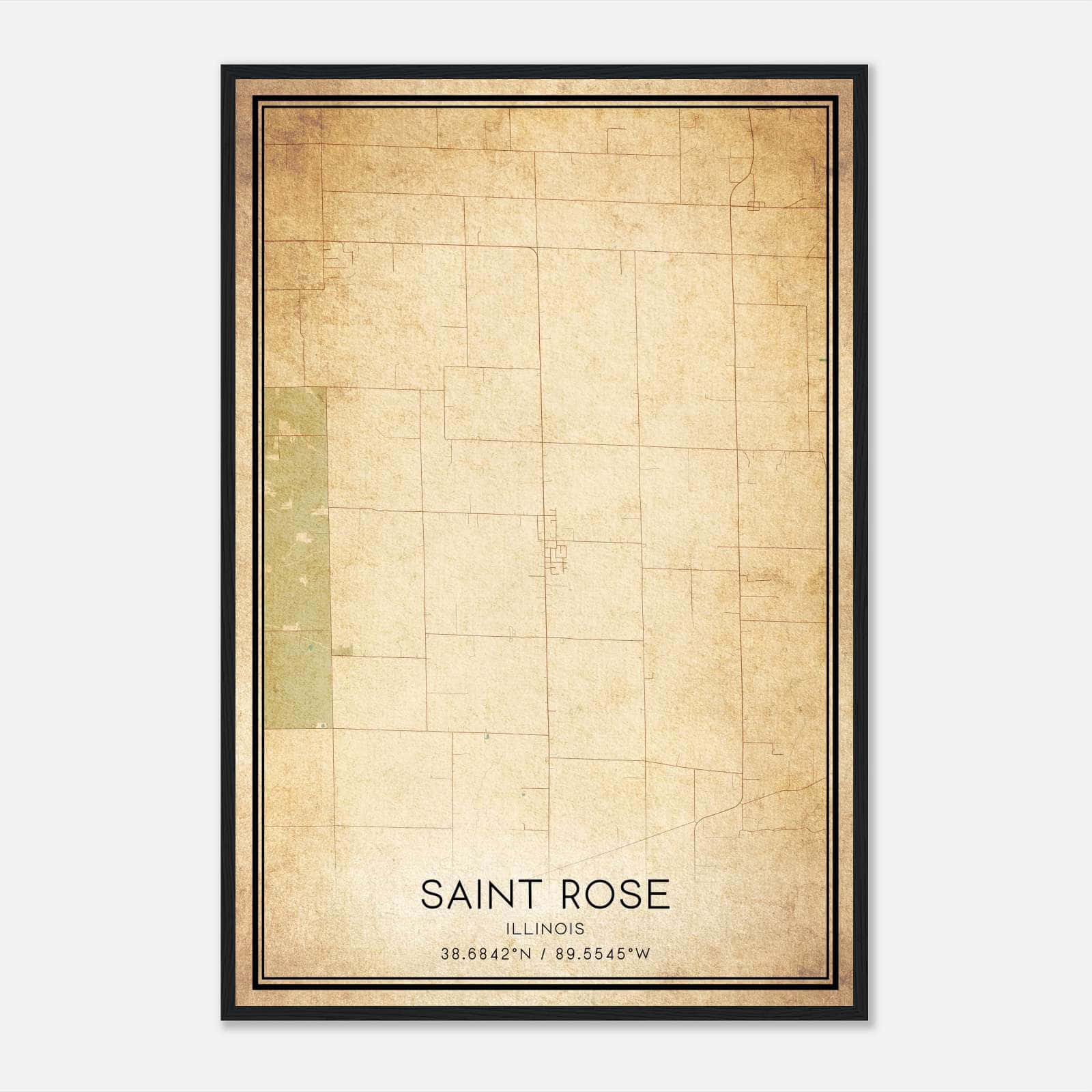 Vintage Saint Rose Illinois Map Poster, Saint Rose IL City Road Wall Art Print Vintage Saint Rose Illinois Map Poster, Saint Rose IL City Road Wall Art Print