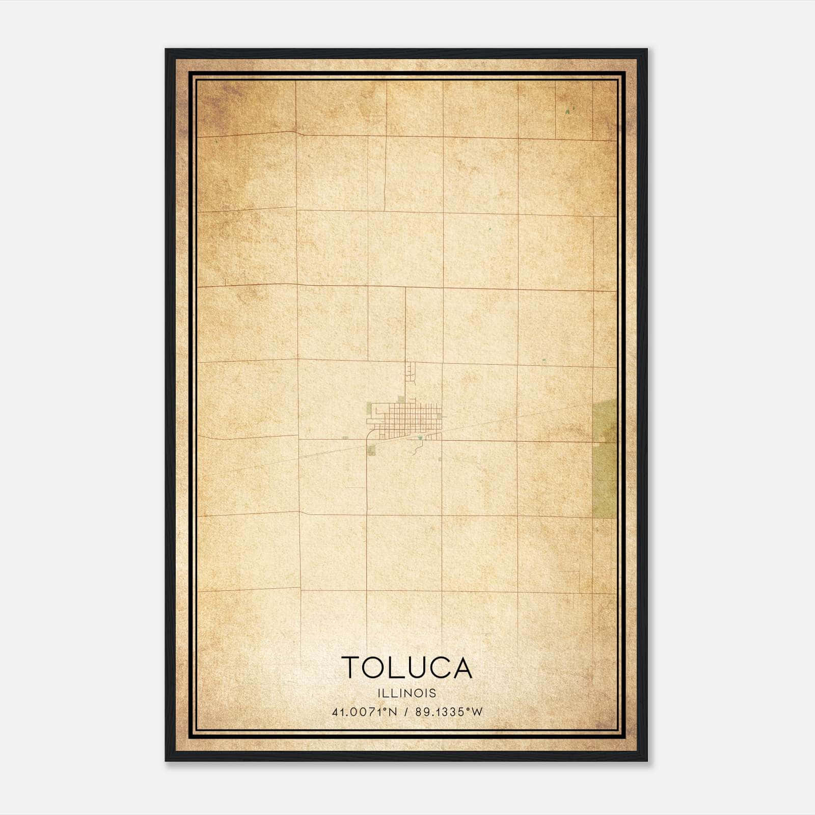 Vintage Toluca Illinois Map Poster, Toluca IL City Road Wall Art Print Vintage Toluca Illinois Map Poster, Toluca IL City Road Wall Art Print