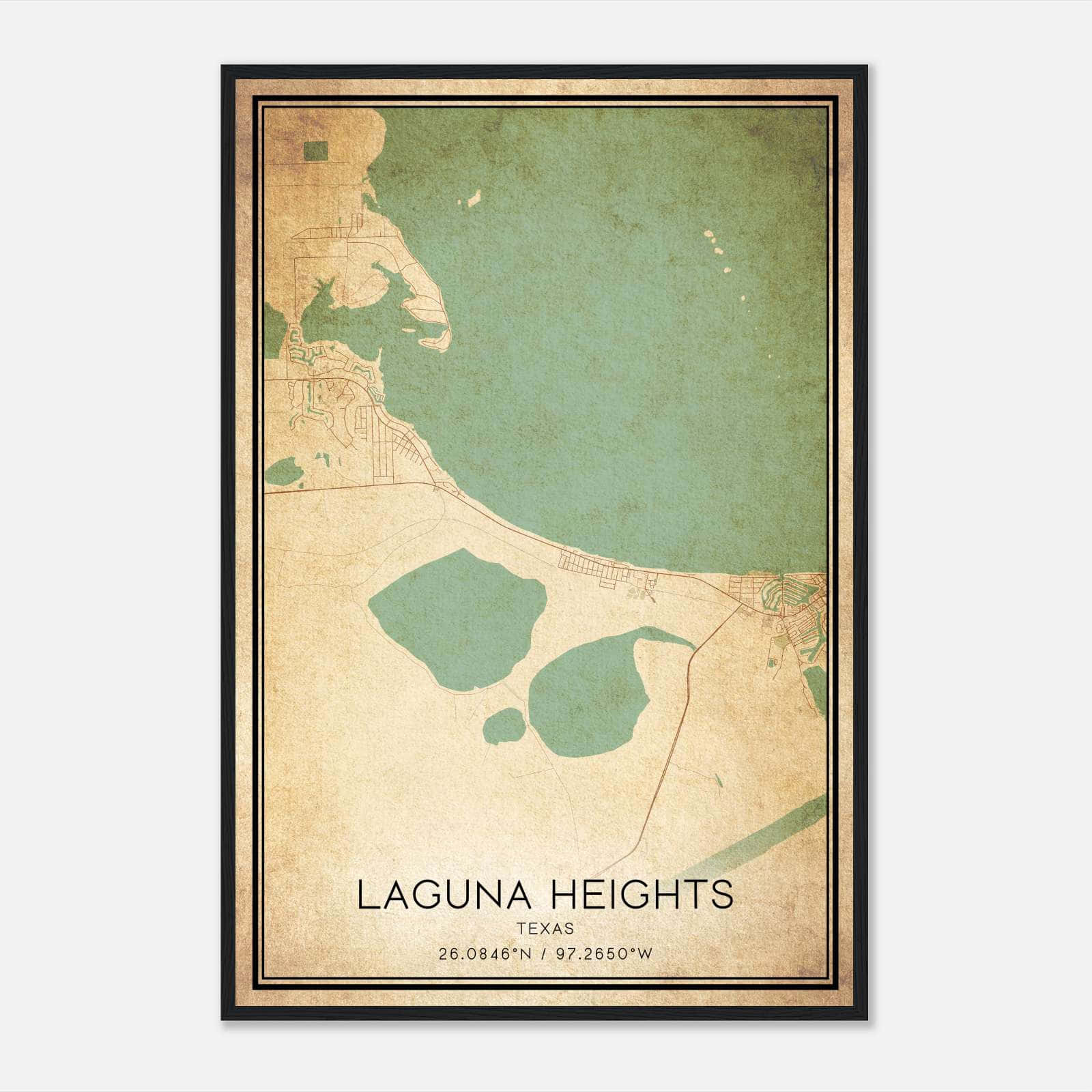 Vintage Laguna Heights Texas Map Poster, Laguna Heights TX City Road Wall Art Print Vintage Laguna Heights Texas Map Poster, Laguna Heights TX City Road Wall Art Print