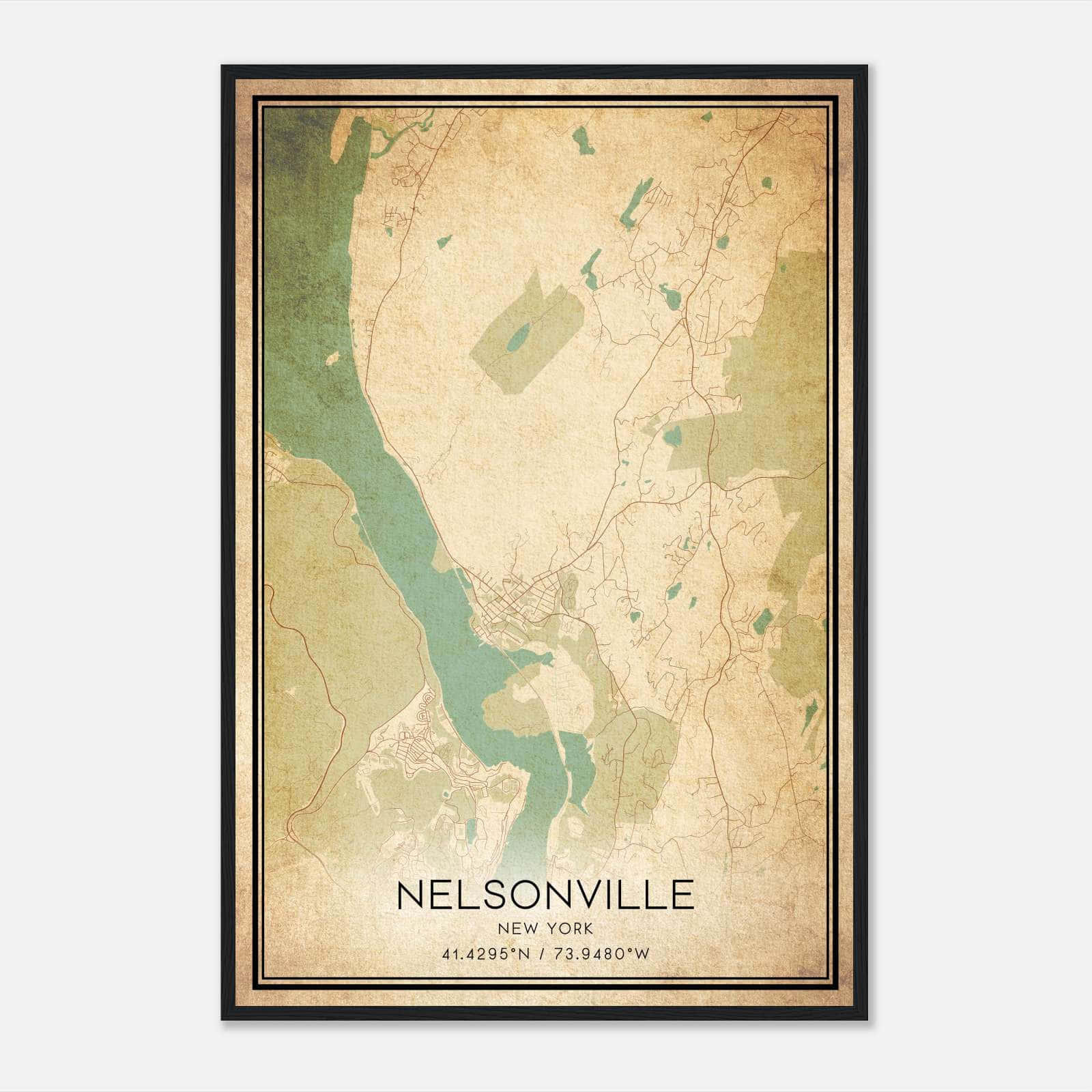 Vintage Nelsonville New York Map Poster, Nelsonville NY City Road Wall Art Print Vintage Nelsonville New York Map Poster, Nelsonville NY City Road Wall Art Print