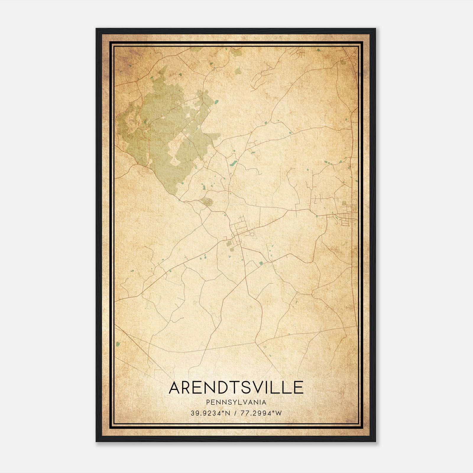 Vintage Arendtsville Pennsylvania Map Poster, Arendtsville PA City Road Wall Art Print Vintage Arendtsville Pennsylvania Map Poster, Arendtsville PA City Road Wall Art Print