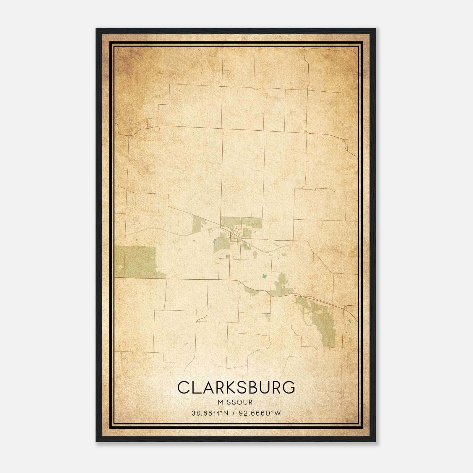 Vintage Clarksburg Missouri Map Poster, Clarksburg MO City Road Wall Art Print Vintage Clarksburg Missouri Map Poster, Clarksburg MO City Road Wall Art Print