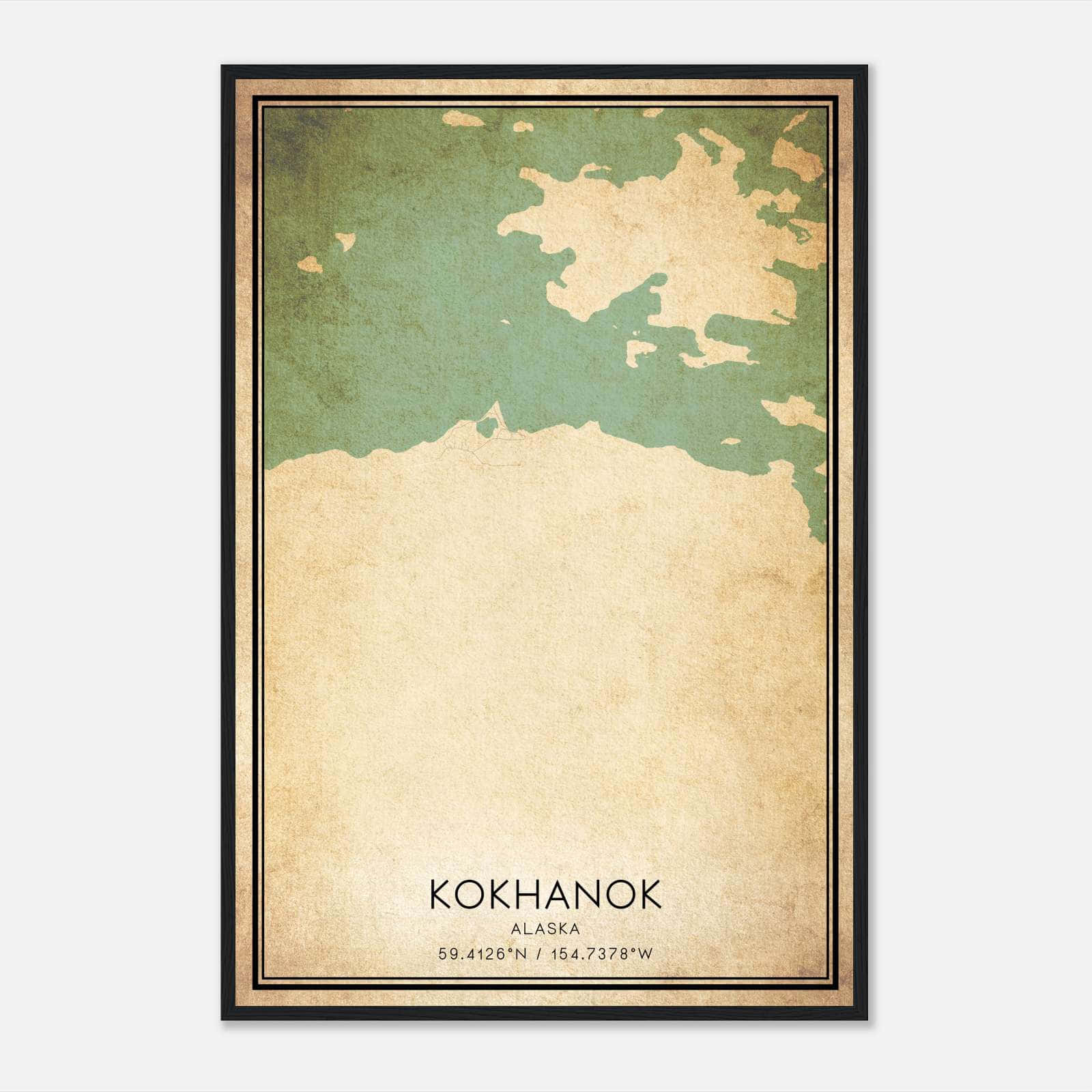 Vintage Kokhanok Alaska Map Poster, Kokhanok AK City Road Wall Art Print Vintage Kokhanok Alaska Map Poster, Kokhanok AK City Road Wall Art Print