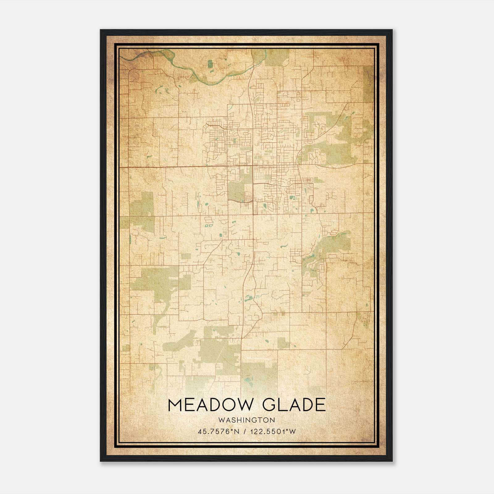 Vintage Meadow Glade Washington Map Poster, Meadow Glade WA City Road Wall Art Print Vintage Meadow Glade Washington Map Poster, Meadow Glade WA City Road Wall Art Print