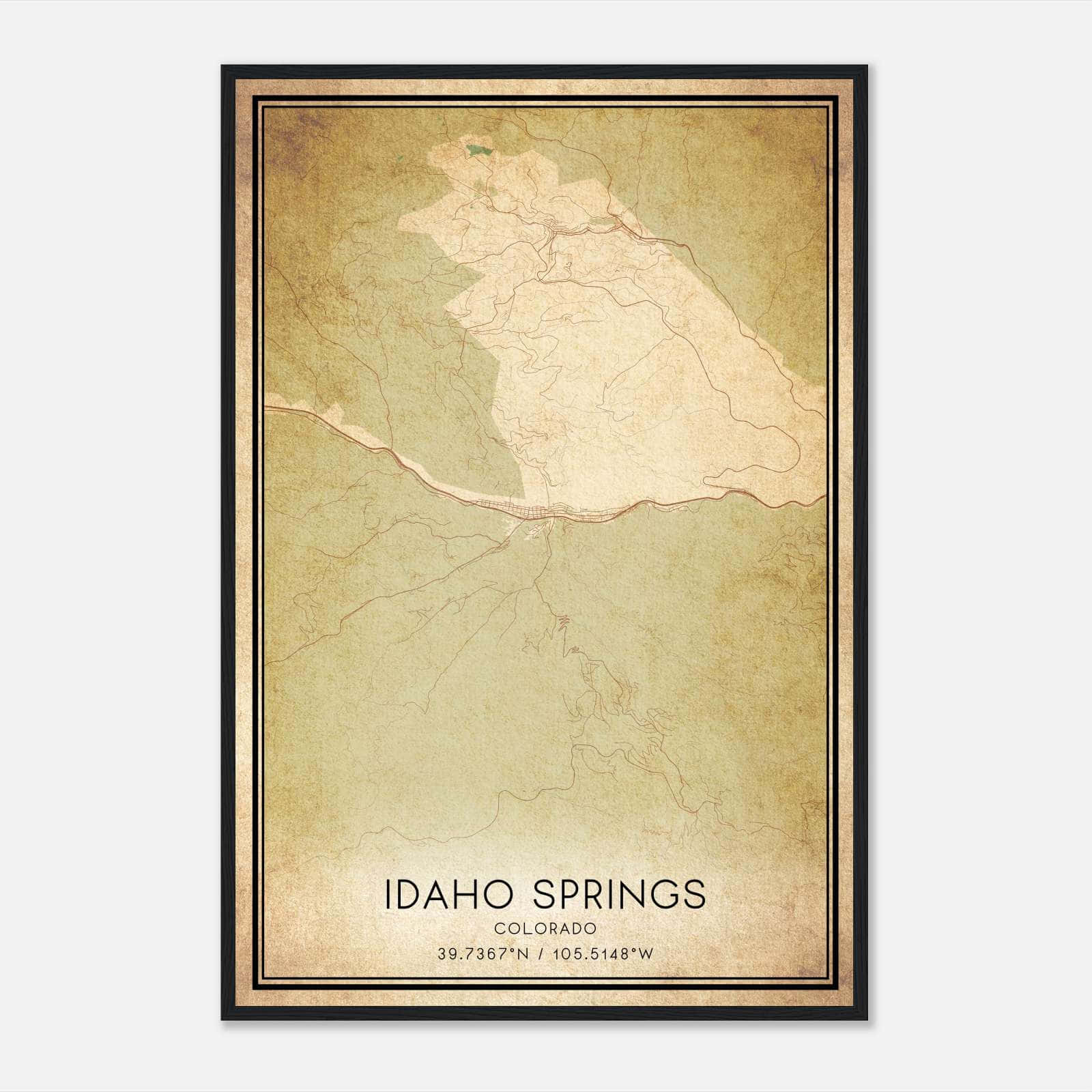 Vintage Idaho Springs Colorado Map Poster, Idaho Springs CO City Road Wall Art Print Vintage Idaho Springs Colorado Map Poster, Idaho Springs CO City Road Wall Art Print