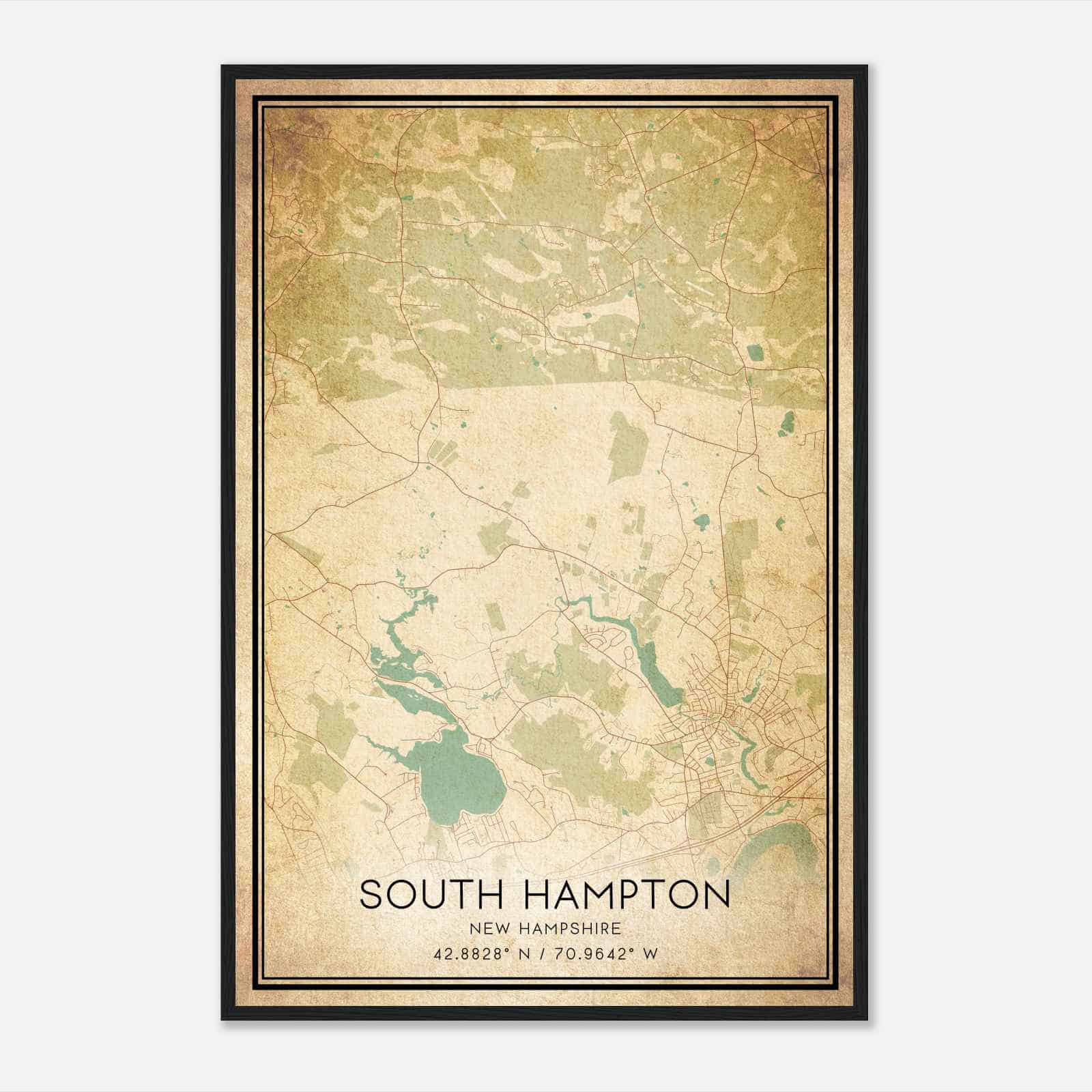 Vintage South Hampton New Hampshire Map Poster, South Hampton NH City Road Wall Art Print Vintage South Hampton New Hampshire Map Poster, South Hampton NH City Road Wall Art Print
