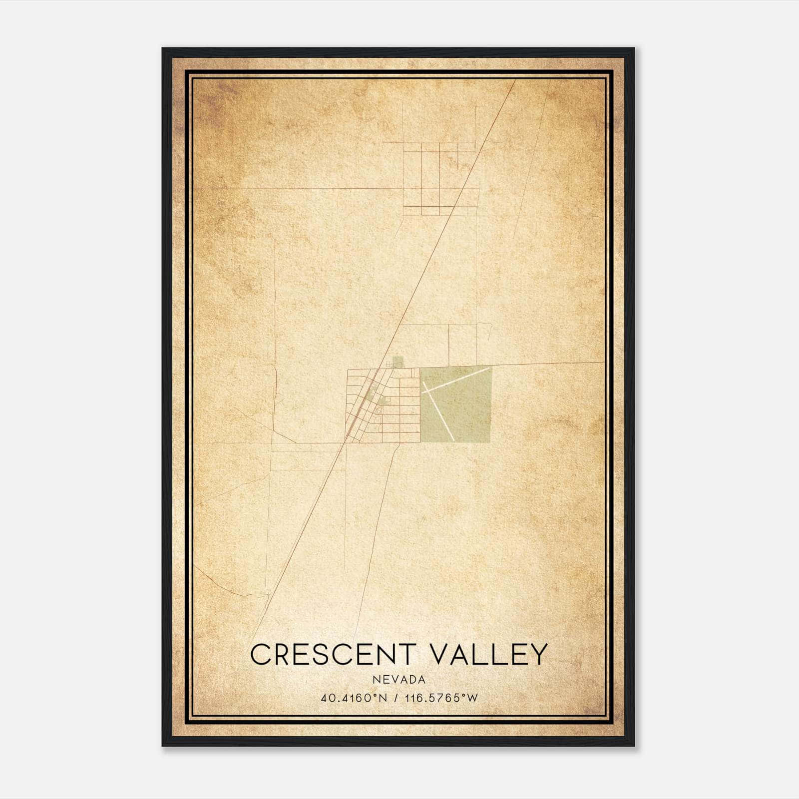 Vintage Crescent Valley Nevada Map Poster, Crescent Valley NV City Road Wall Art Print Vintage Crescent Valley Nevada Map Poster, Crescent Valley NV City Road Wall Art Print