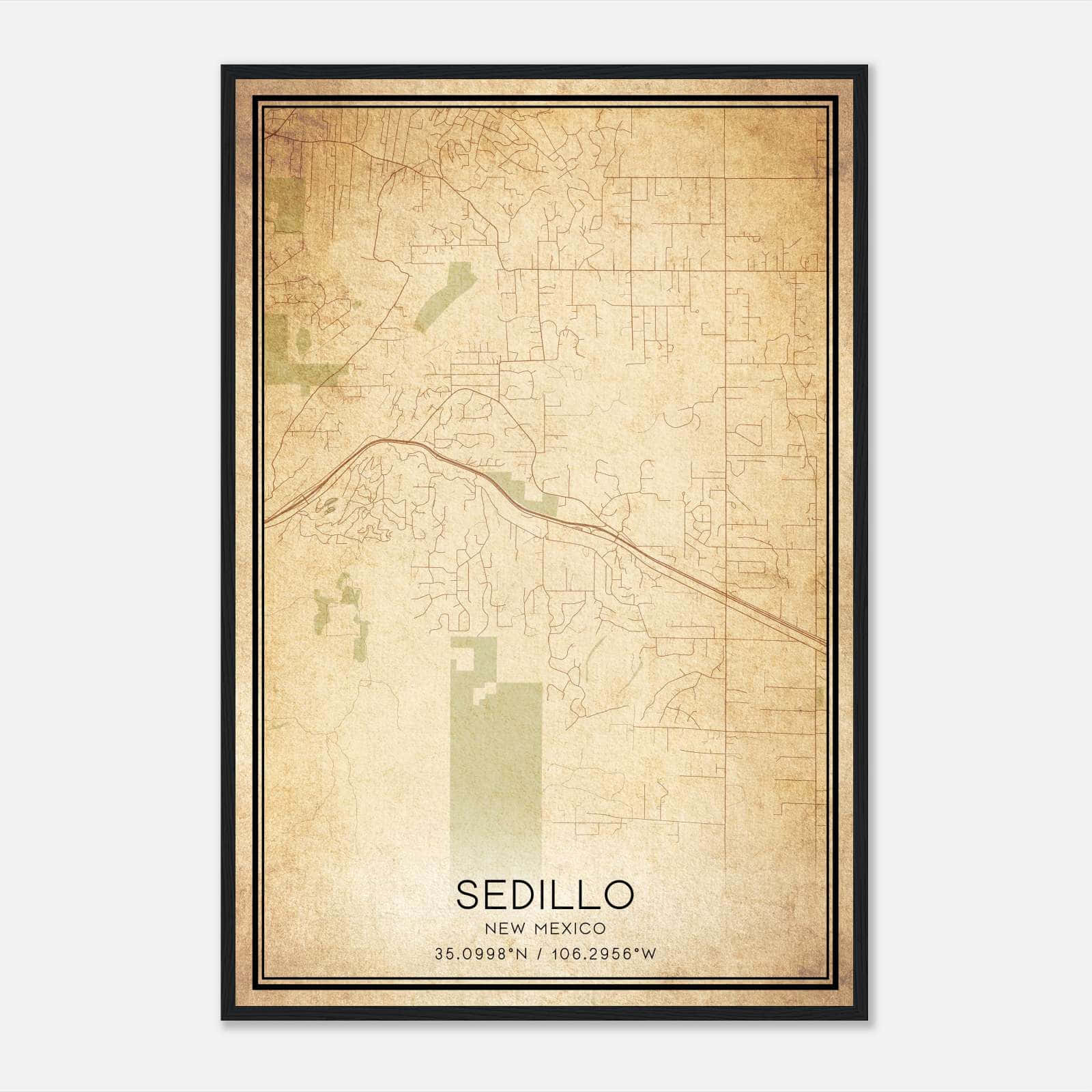 Vintage Sedillo New Mexico Map Poster, Sedillo NM City Road Wall Art Print Vintage Sedillo New Mexico Map Poster, Sedillo NM City Road Wall Art Print