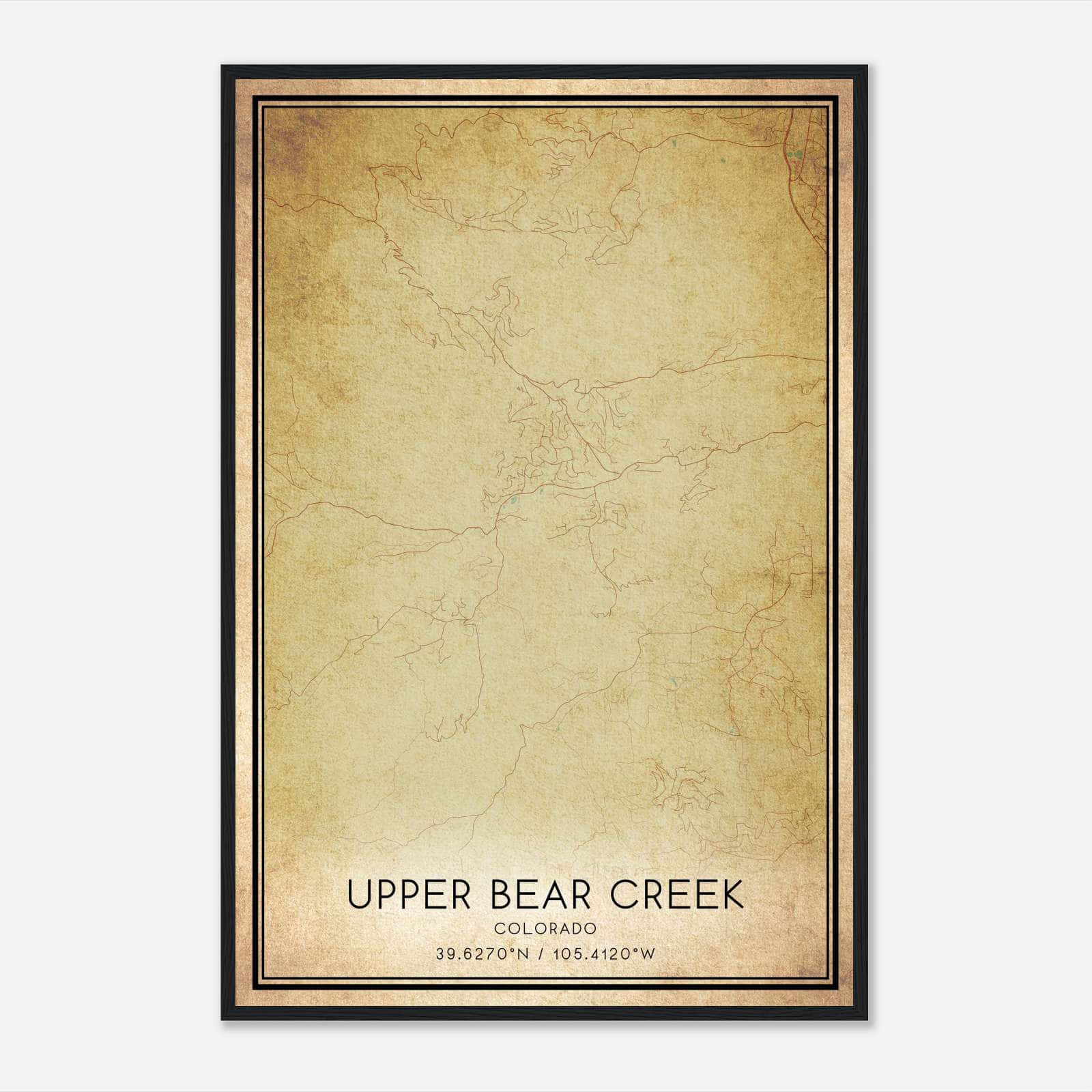Vintage Upper Bear Creek Colorado Map Poster, Upper Bear Creek CO City Road Wall Art Print Vintage Upper Bear Creek Colorado Map Poster, Upper Bear Creek CO City Road Wall Art Print