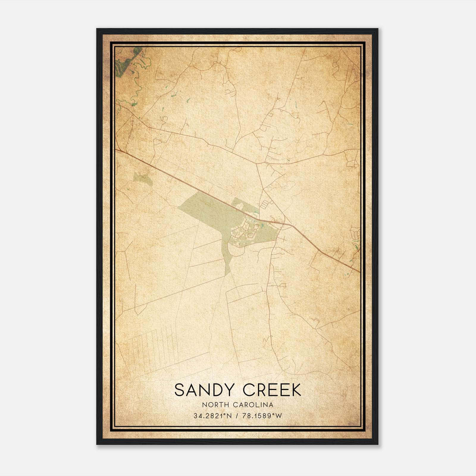 Vintage Sandy Creek North Carolina Map Poster, Sandy Creek NC City Road Wall Art Print Vintage Sandy Creek North Carolina Map Poster, Sandy Creek NC City Road Wall Art Print