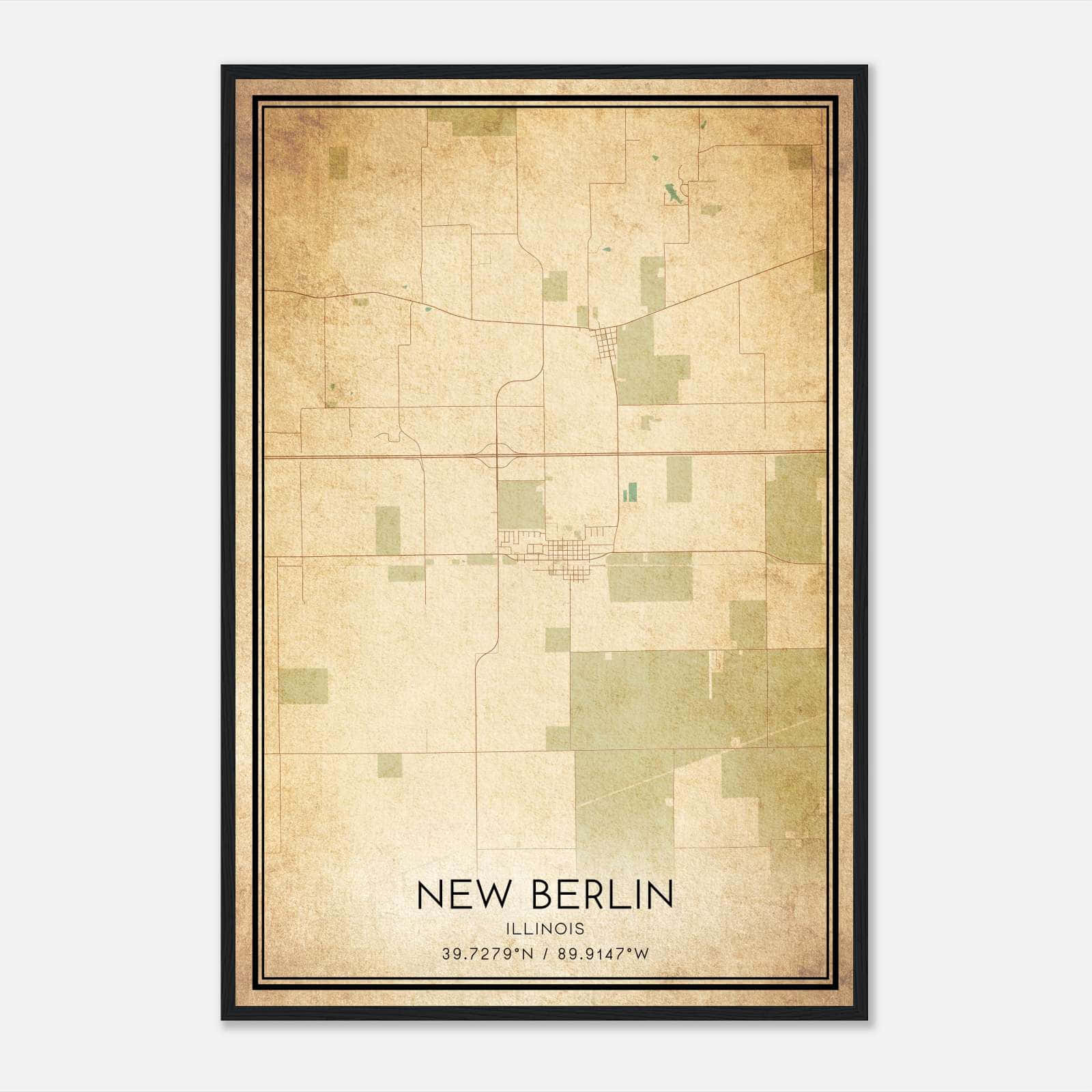 Vintage New Berlin Illinois Map Poster, New Berlin IL City Road Wall Art Print Vintage New Berlin Illinois Map Poster, New Berlin IL City Road Wall Art Print