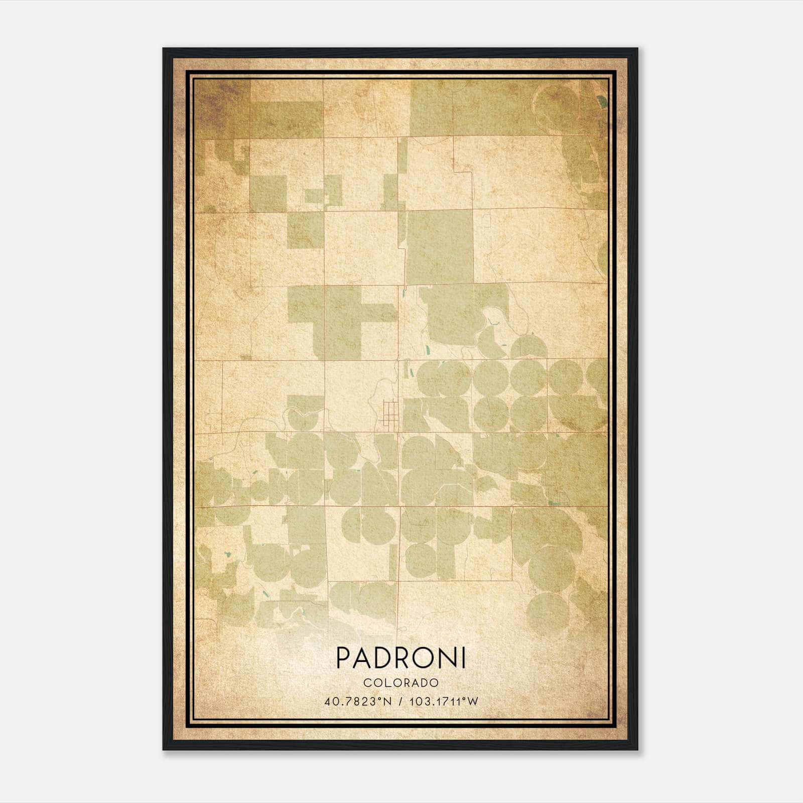 Vintage Padroni Colorado Map Poster, Padroni CO City Road Wall Art Print Vintage Padroni Colorado Map Poster, Padroni CO City Road Wall Art Print