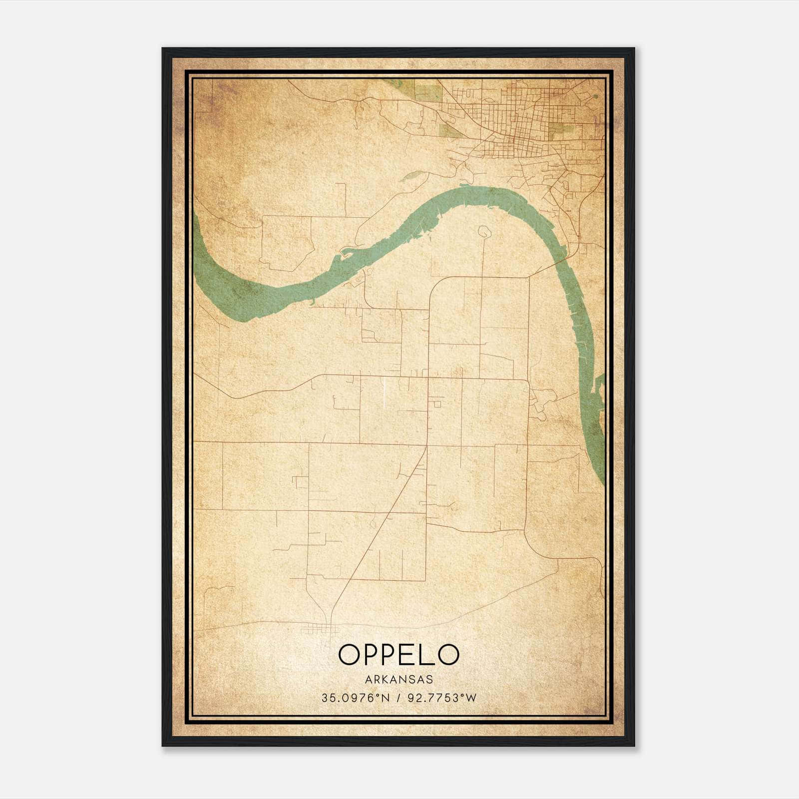 Vintage Oppelo Arkansas Map Poster, Oppelo AR City Road Wall Art Print Vintage Oppelo Arkansas Map Poster, Oppelo AR City Road Wall Art Print