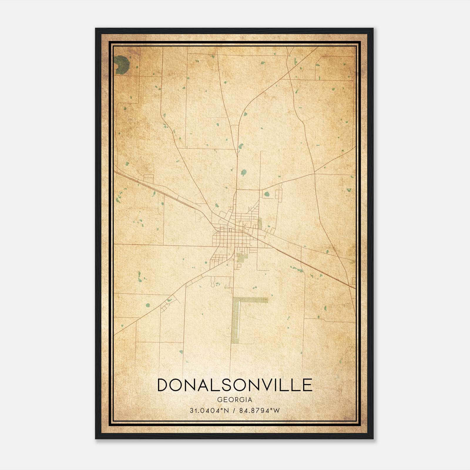 Vintage Donalsonville Georgia Map Poster, Donalsonville GA City Road Wall Art Print Vintage Donalsonville Georgia Map Poster, Donalsonville GA City Road Wall Art Print