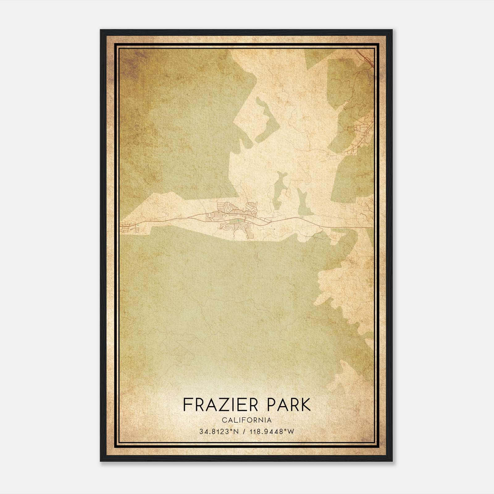 Vintage Frazier Park California Map Poster, Frazier Park CA City Road Wall Art Print Vintage Frazier Park California Map Poster, Frazier Park CA City Road Wall Art Print