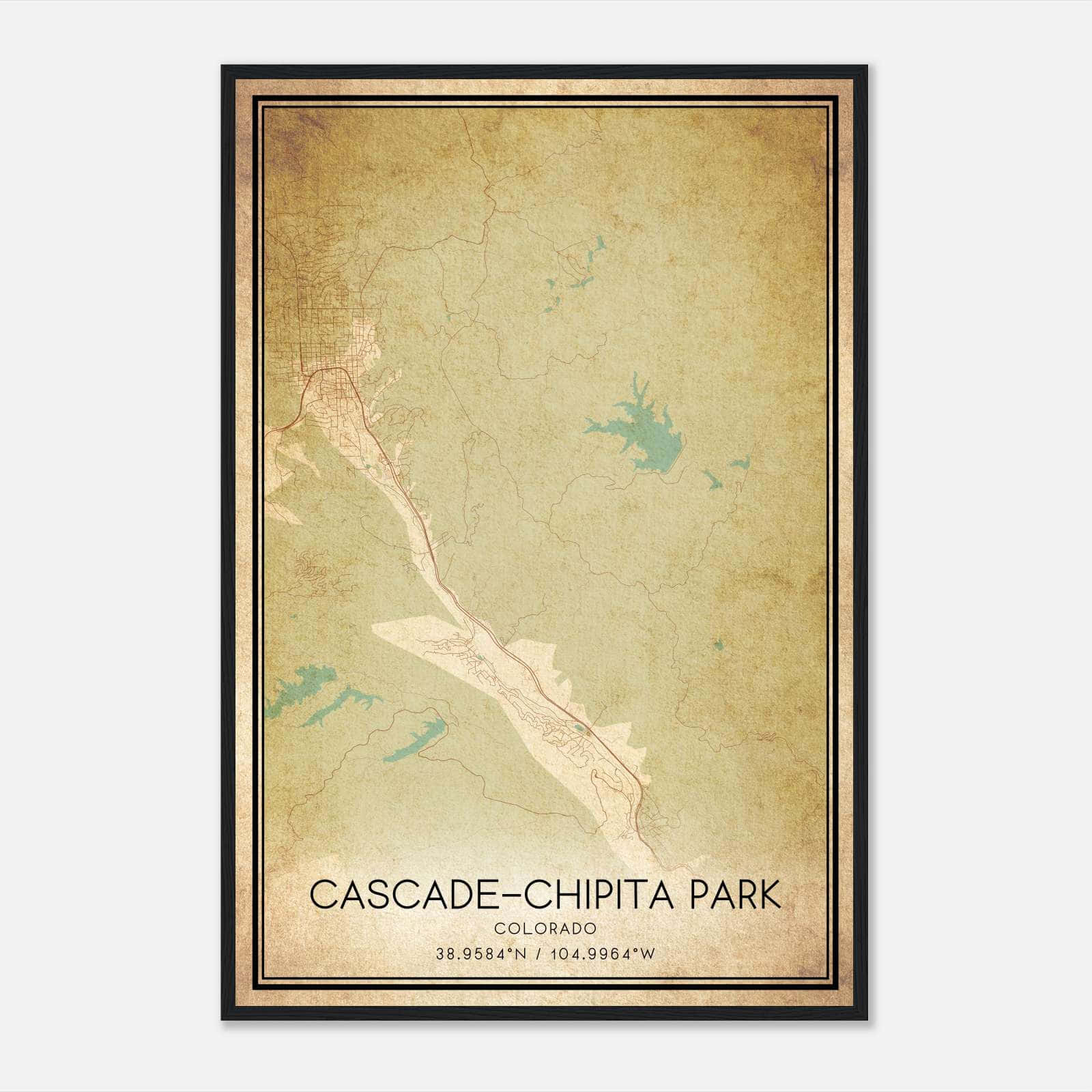 Vintage Cascade-Chipita Park Colorado Map Poster, Cascade-Chipita Park CO City Road Wall Art Print Vintage Cascade-Chipita Park Colorado Map Poster, Cascade-Chipita Park CO City Road Wall Art Print
