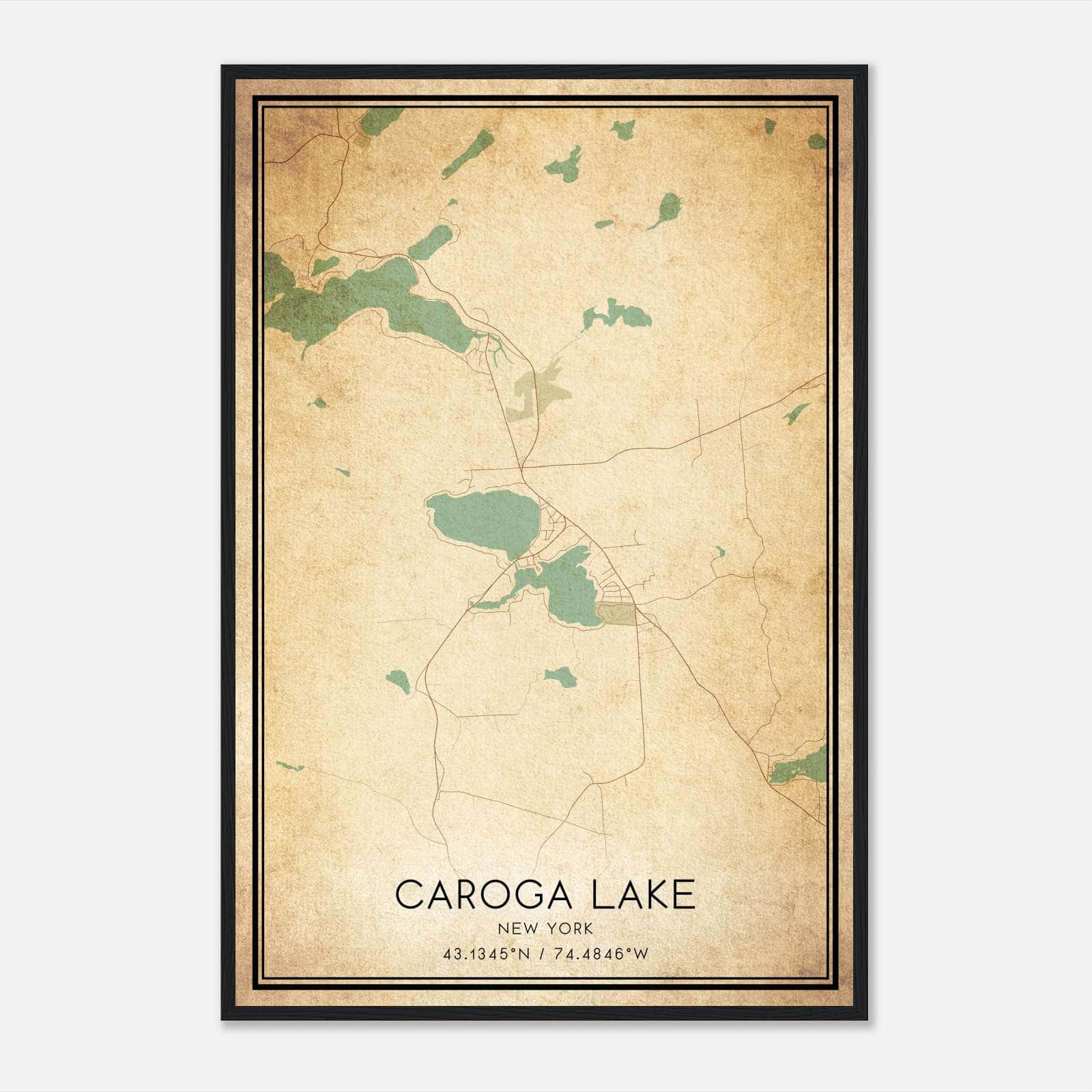 Vintage Caroga Lake New York Map Poster, Caroga Lake NY City Road Wall Art Print Vintage Caroga Lake New York Map Poster, Caroga Lake NY City Road Wall Art Print