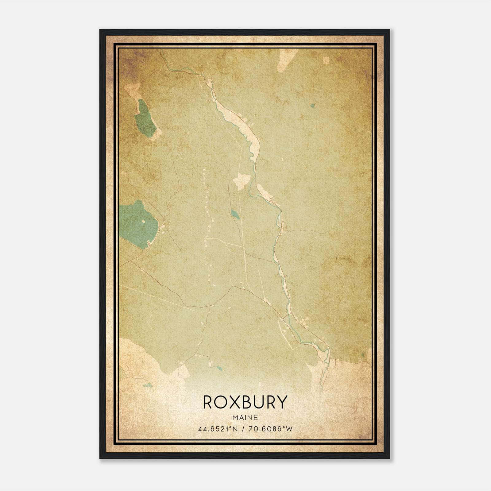 Vintage Roxbury Maine Map Poster, Roxbury ME City Road Wall Art Print Vintage Roxbury Maine Map Poster, Roxbury ME City Road Wall Art Print