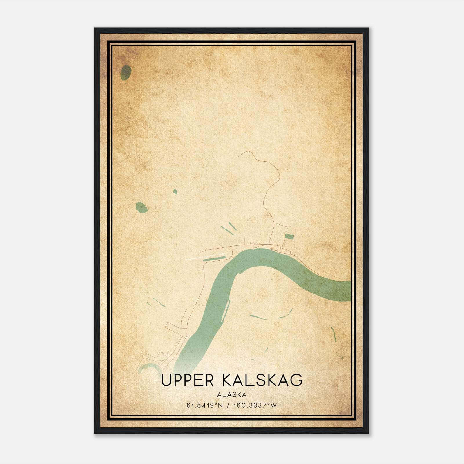 Vintage Upper Kalskag Alaska Map Poster, Upper Kalskag AK City Road Wall Art Print Vintage Upper Kalskag Alaska Map Poster, Upper Kalskag AK City Road Wall Art Print