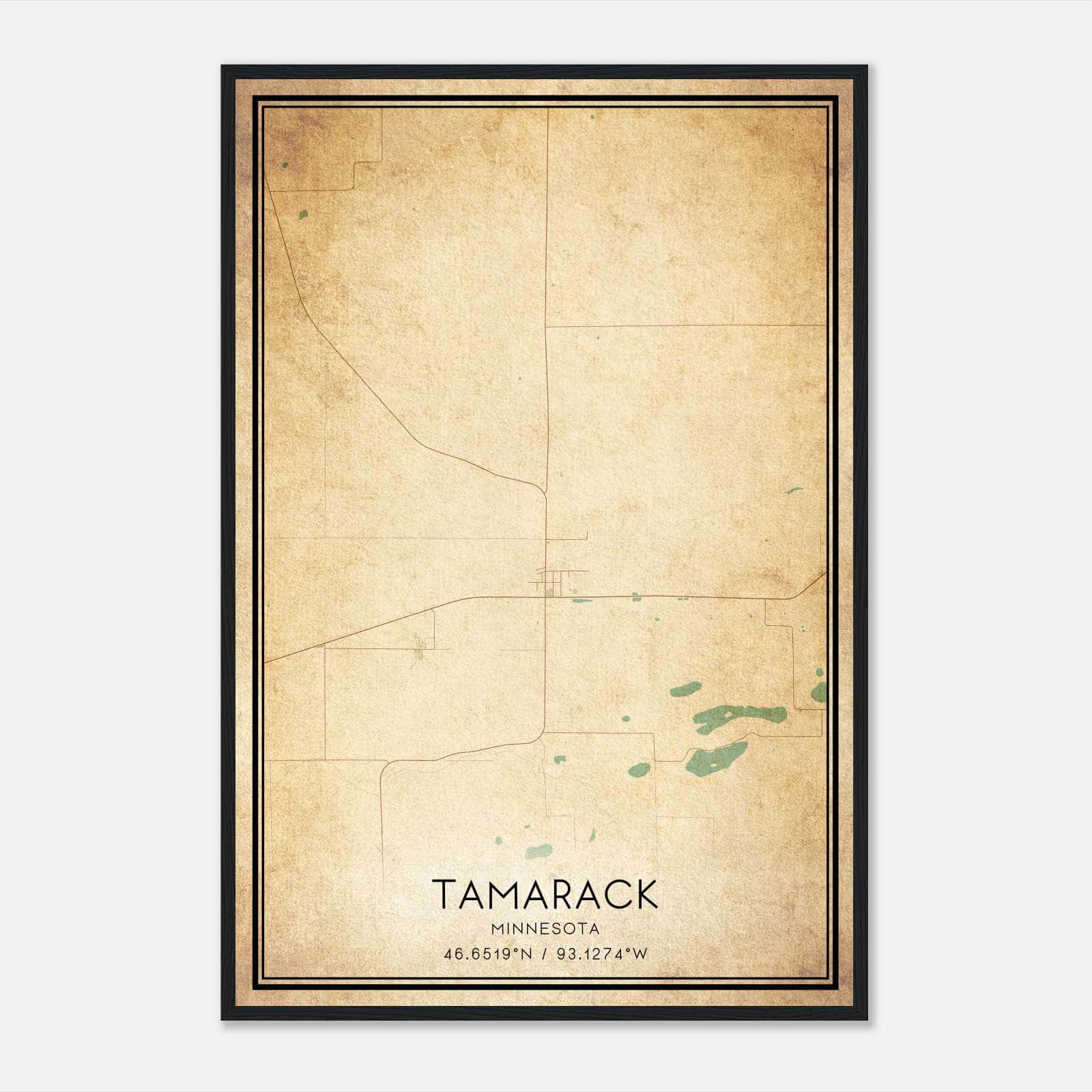 Vintage Tamarack Minnesota Map Poster, Tamarack MN City Road Wall Art Print Vintage Tamarack Minnesota Map Poster, Tamarack MN City Road Wall Art Print