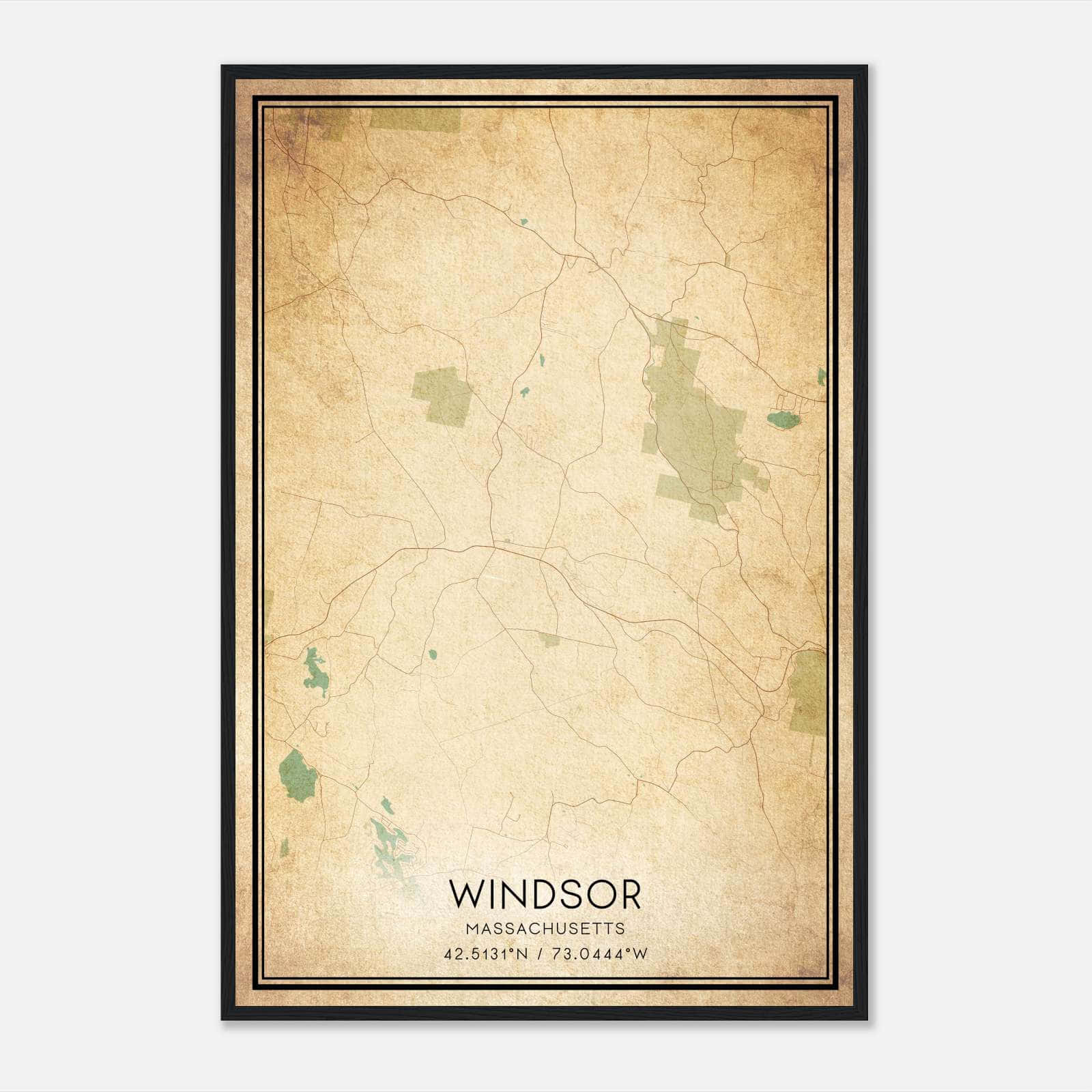 Vintage Windsor Massachusetts Map Poster, Windsor MA City Road Wall Art Print Vintage Windsor Massachusetts Map Poster, Windsor MA City Road Wall Art Print